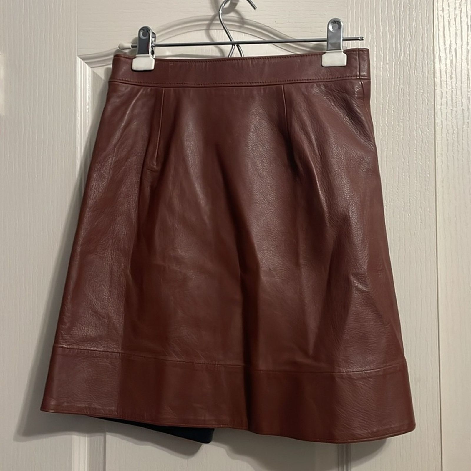 3.1 Phillip Lim 3.1 Phillip Lim Brown 100% Lambskin Rounded Fold Mini Skirt Size 26" / US 2 / IT 38 - 3 Thumbnail