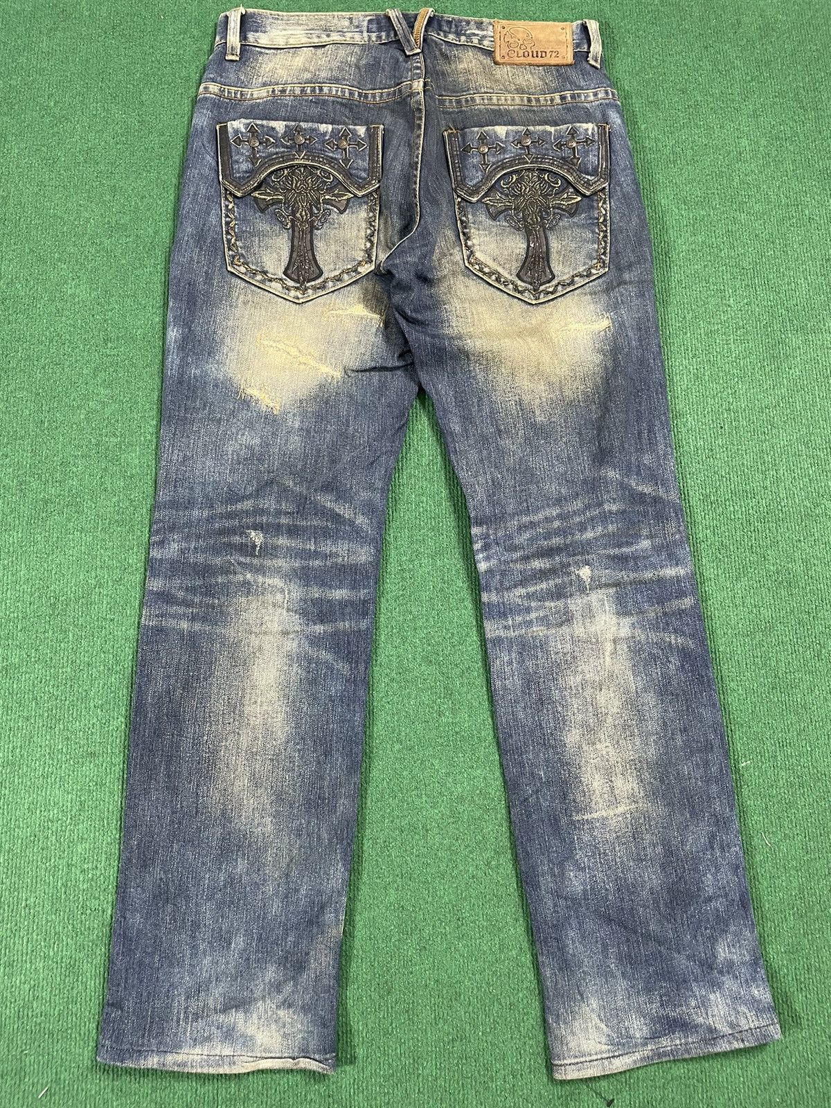 If Six Was Nine Distressed Cloud 72 Arts Jeans Size US 34 / EU 50 - 7 Thumbnail
