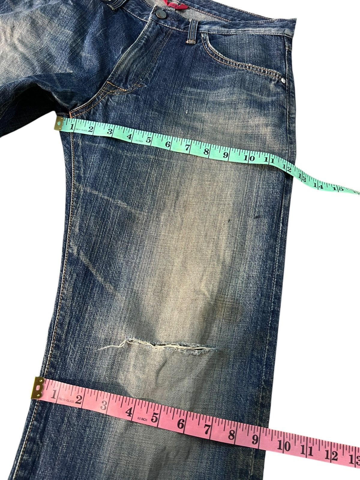 Edwin × If Six Was Nine × Le Grande Bleu (L.G.B.) 💥BAGGY💥VINTAGE EDWIN 503S DISTRESS MUD WASH JEANS Size US 31 - 16 Thumbnail