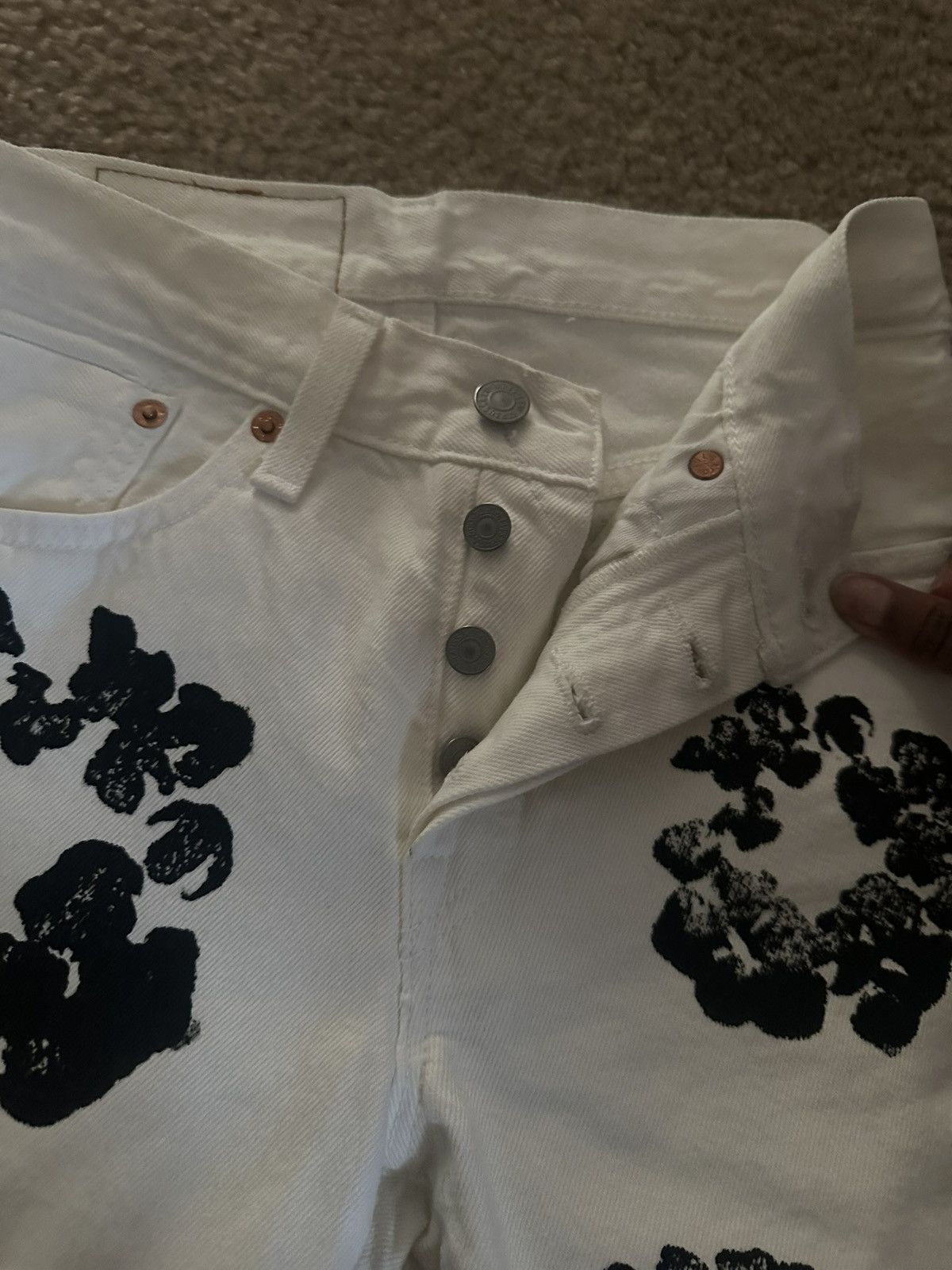 DENIM TEARS White Denim Tear Jeans Size 25" / US 0 / IT 36 - 5 Thumbnail