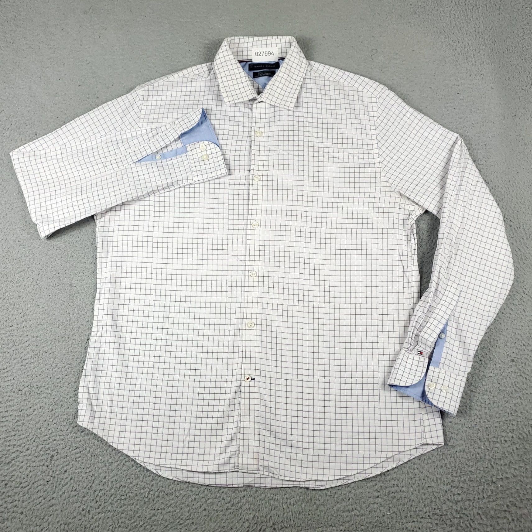 Tommy Hilfiger VINTAGE Tommy Hilfiger Shirt Mens XL White Check Button-Up Long Sleeve Regular Cotton Size US XL / EU 56 / 4 - 2 Thumbnail