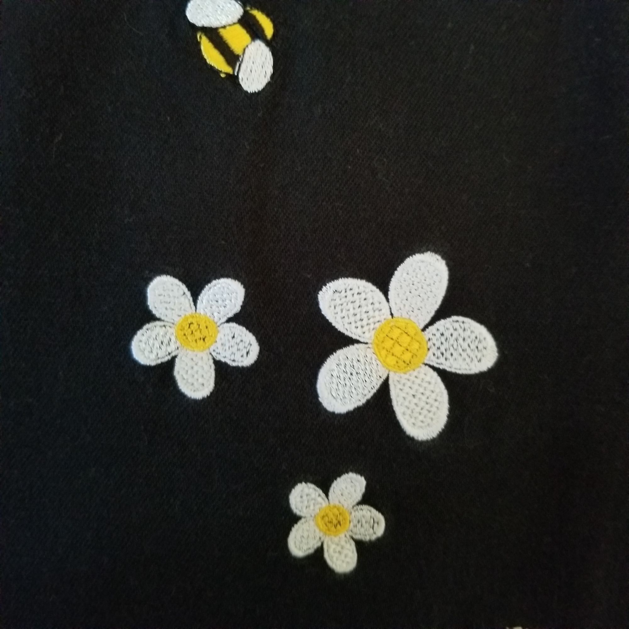 Other Vintage Mandal Bay M Black Daisy Embroidered Sleeveless Dres Size M / US 6-8 / IT 42-44 - 5 Thumbnail
