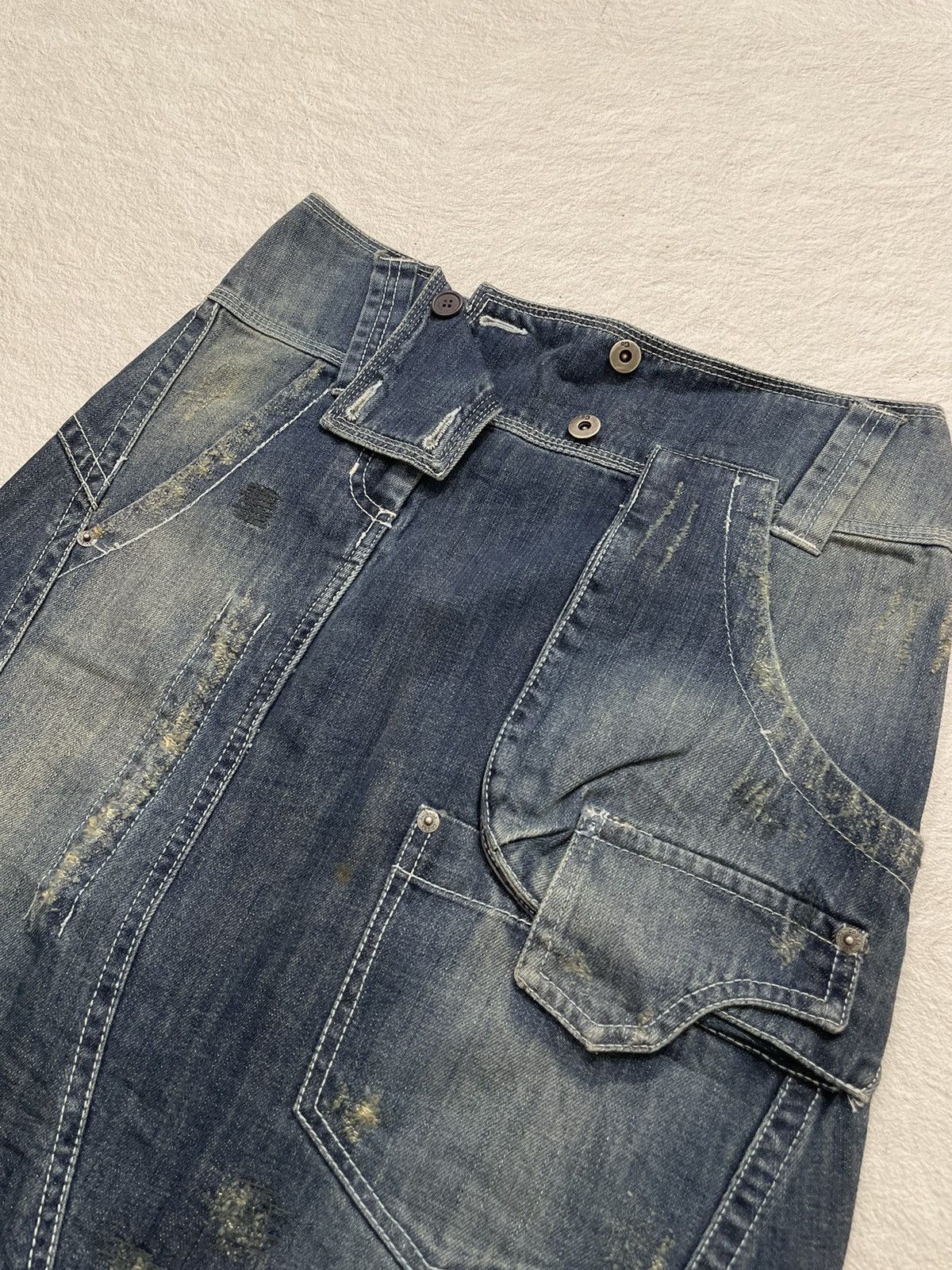 Hysteric Glamour 2000s Codes Combine Multi pocket Distressed Skirts Size 23" - 3 Thumbnail