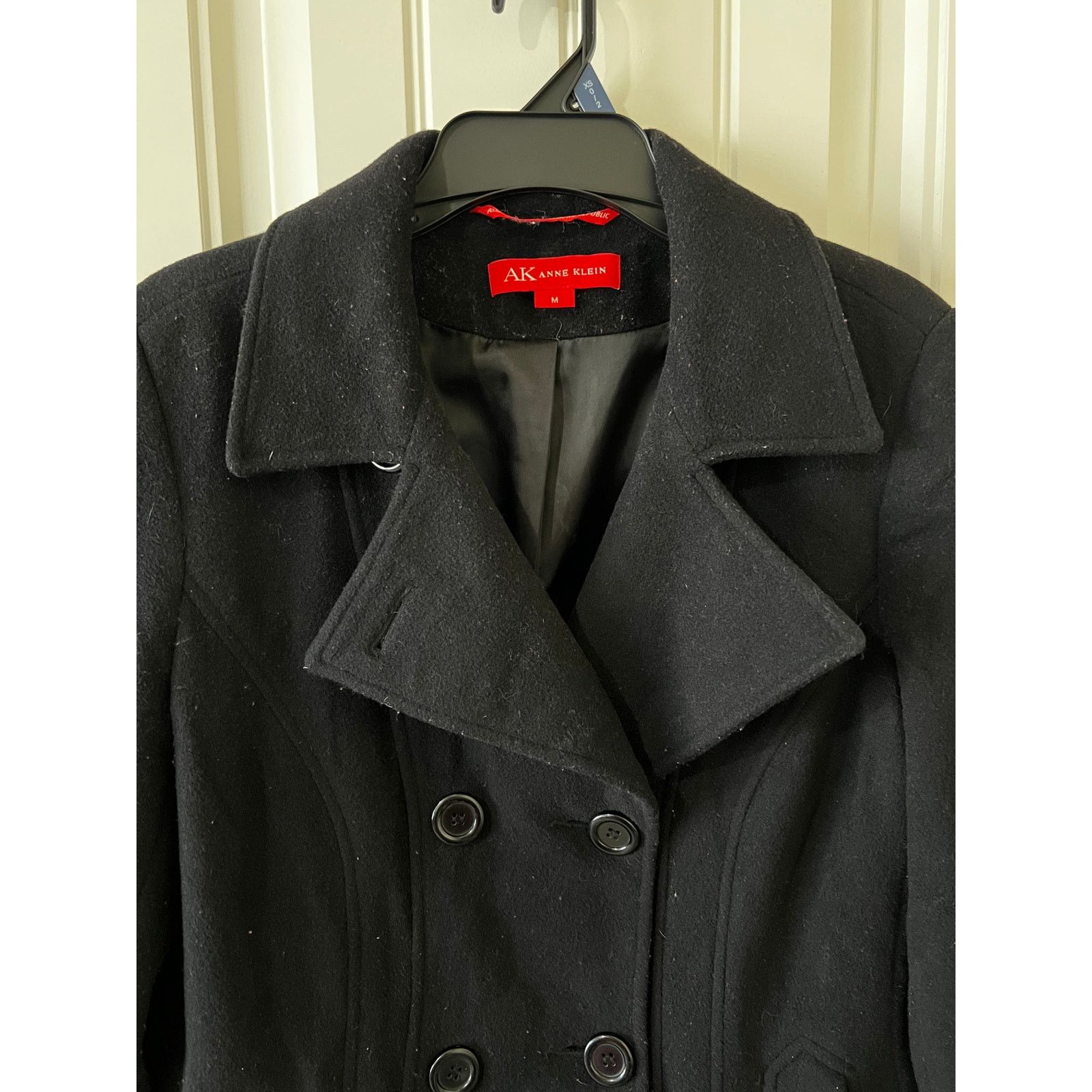Anne Klein USED Classic Notched lapels Thick Double Breasted Coat Black Size M / US 6-8 / IT 42-44 - 5 Thumbnail