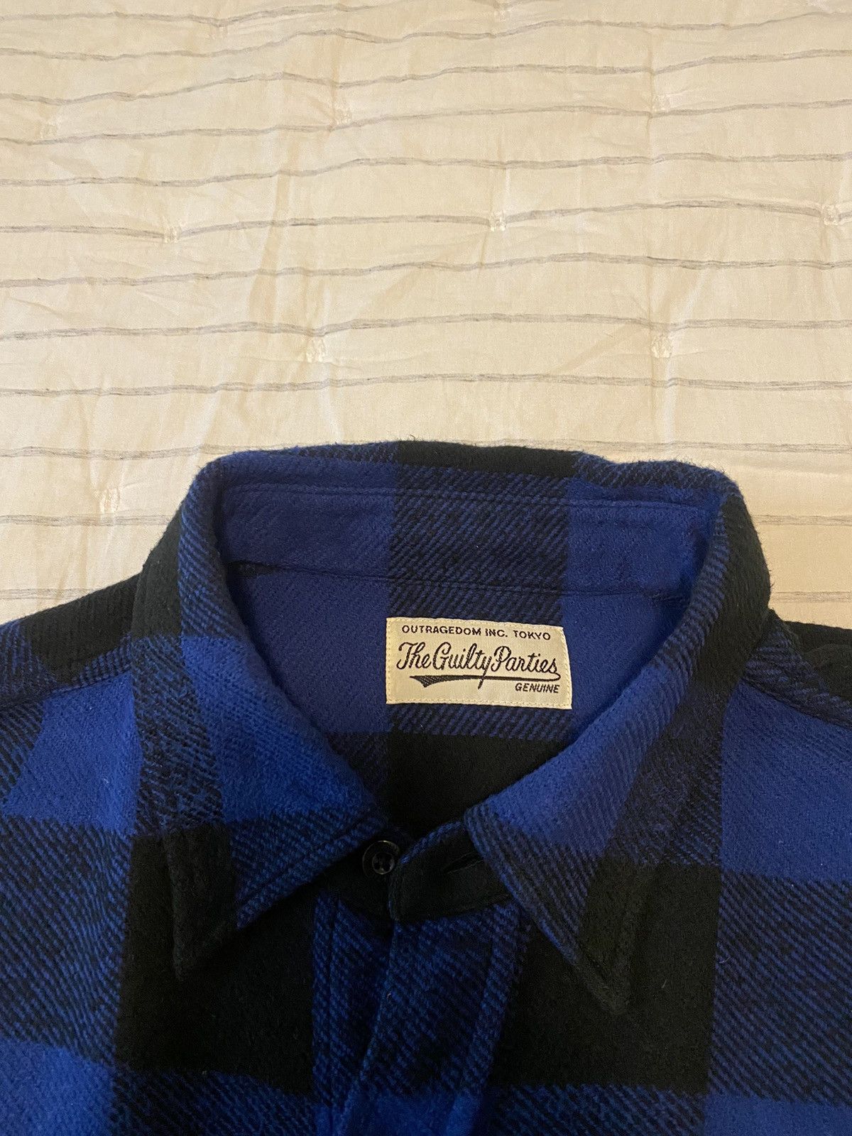 Wacko Maria Wacko Maria Blue/Black Flannel Check Shirt XXL Size US XXL / EU 58 / 5 - 7 Thumbnail