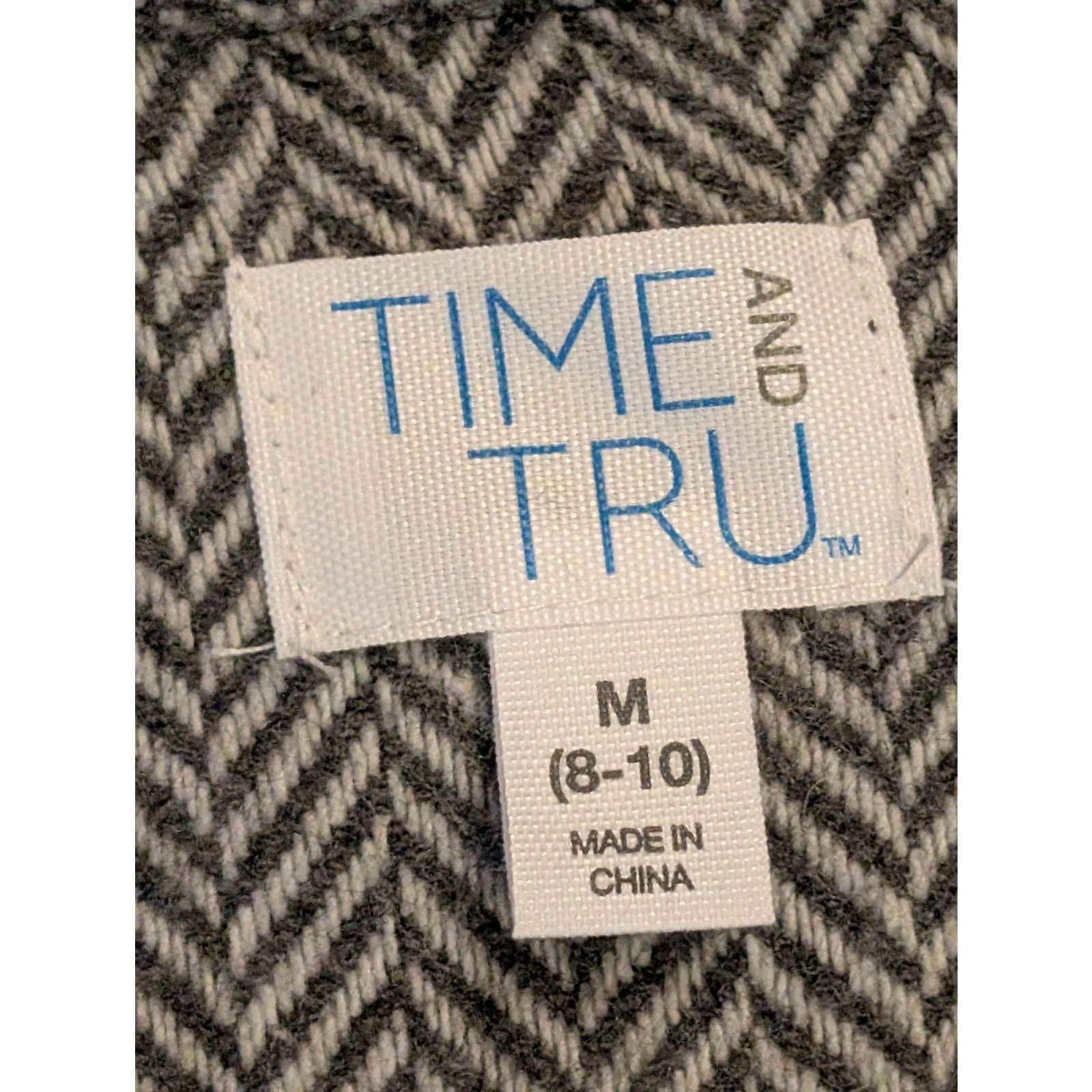 The Unbranded Brand Lds M 8-10 Time /Tru Grey & White Polyester Button Jacket Size M / US 6-8 / IT 42-44 - 4 Thumbnail