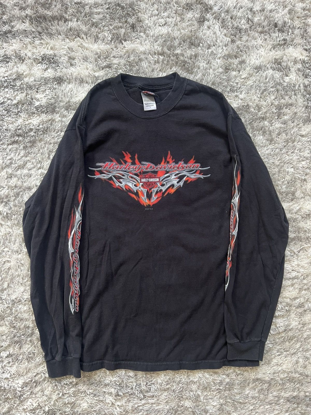 Harley Davidson Harley Davidson New York Biker Flames Longsleeve Size US L / EU 52-54 / 3 - 1 Thumbnail