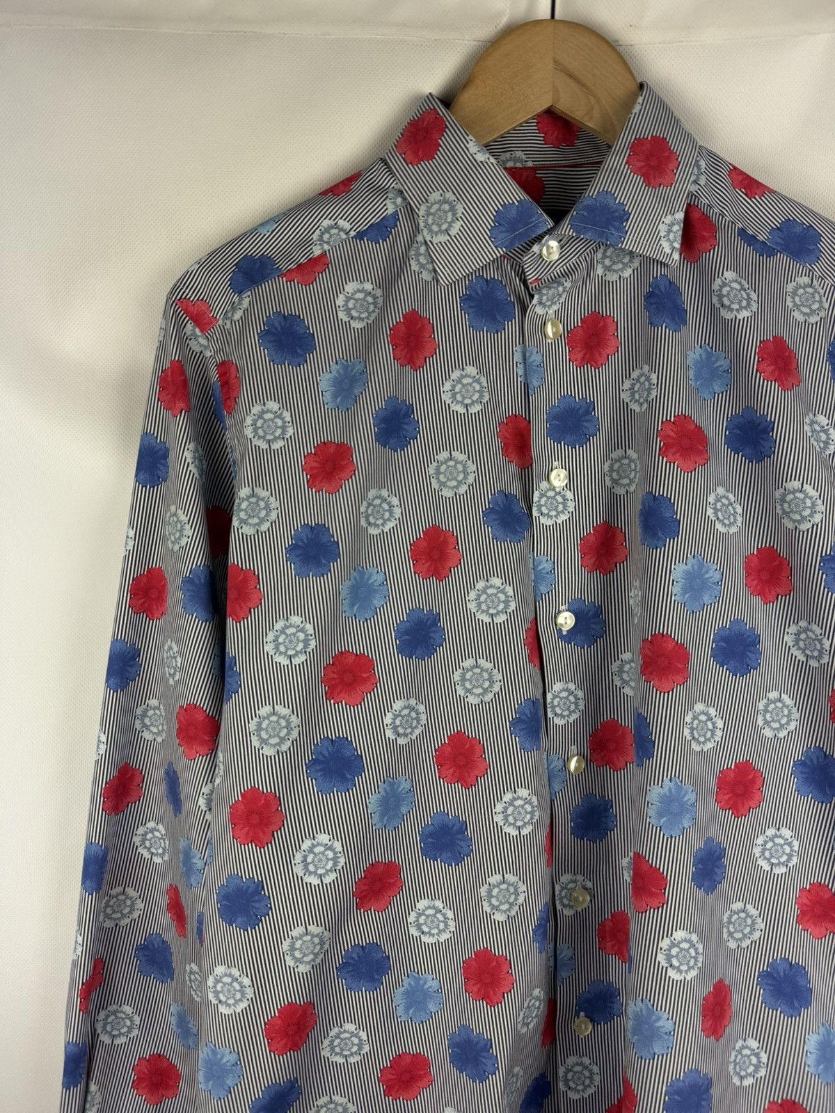 Eton Eton Contemporary Long Sleeve Floral Pattern Button Up Shirt Size US L / EU 52-54 / 3 - 4 Thumbnail
