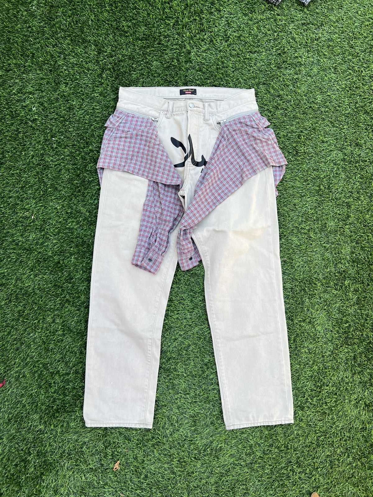 Supreme × Undercover Supreme Undercover flannel layered jeans chino Size US 32 / EU 48 - 1 Thumbnail