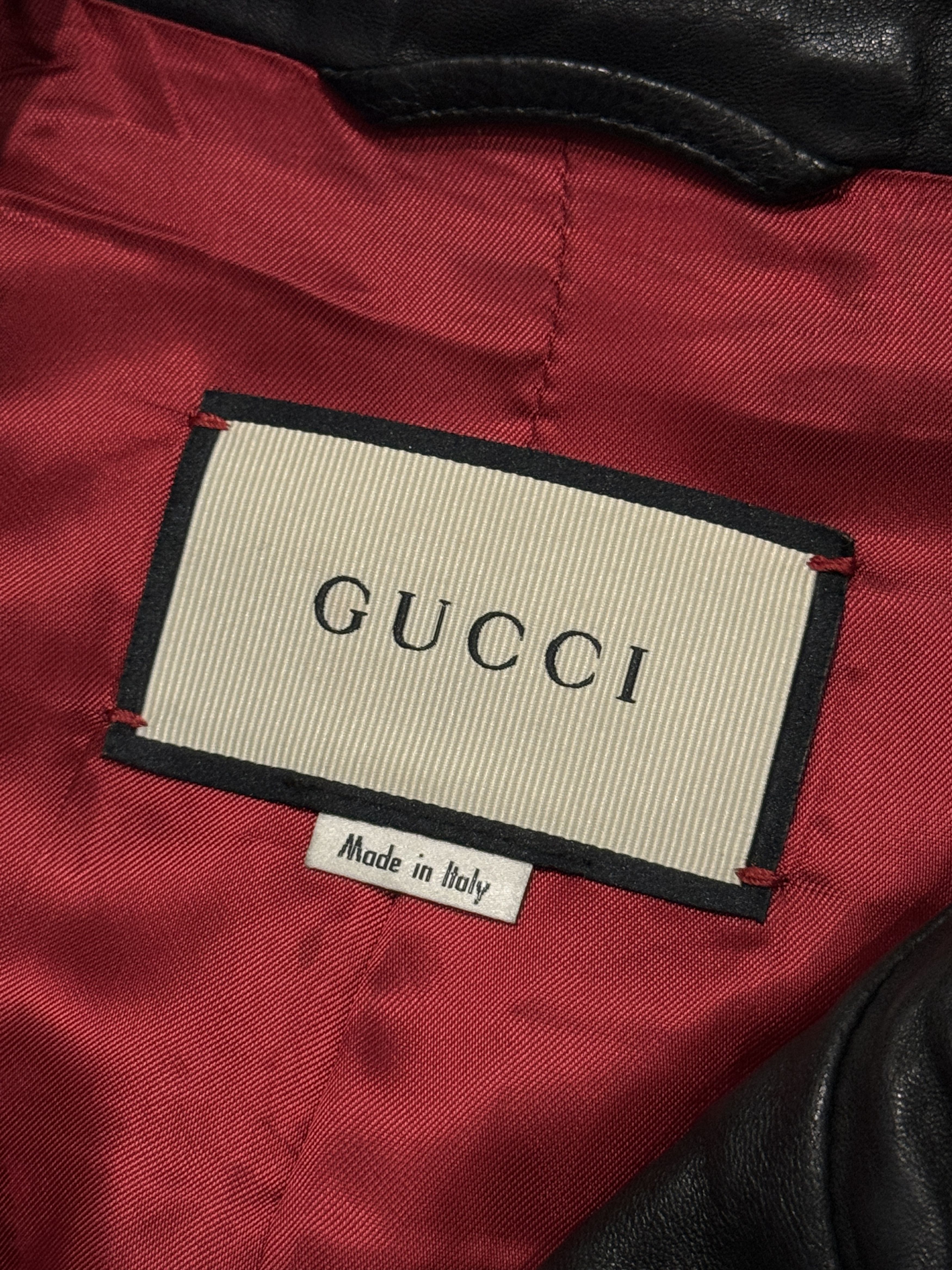 Gucci Gucci lamb leather moto jacket Size S / US 4 / IT 40 - 3 Thumbnail