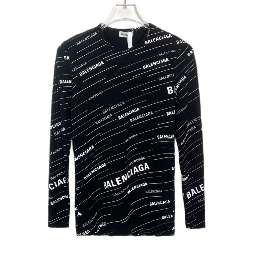 Balenciaga Balenciaga Logo Print Black Long-Sleeve T-Shirt (Size S) Size S / US 4 / IT 40 - 1 Thumbnail