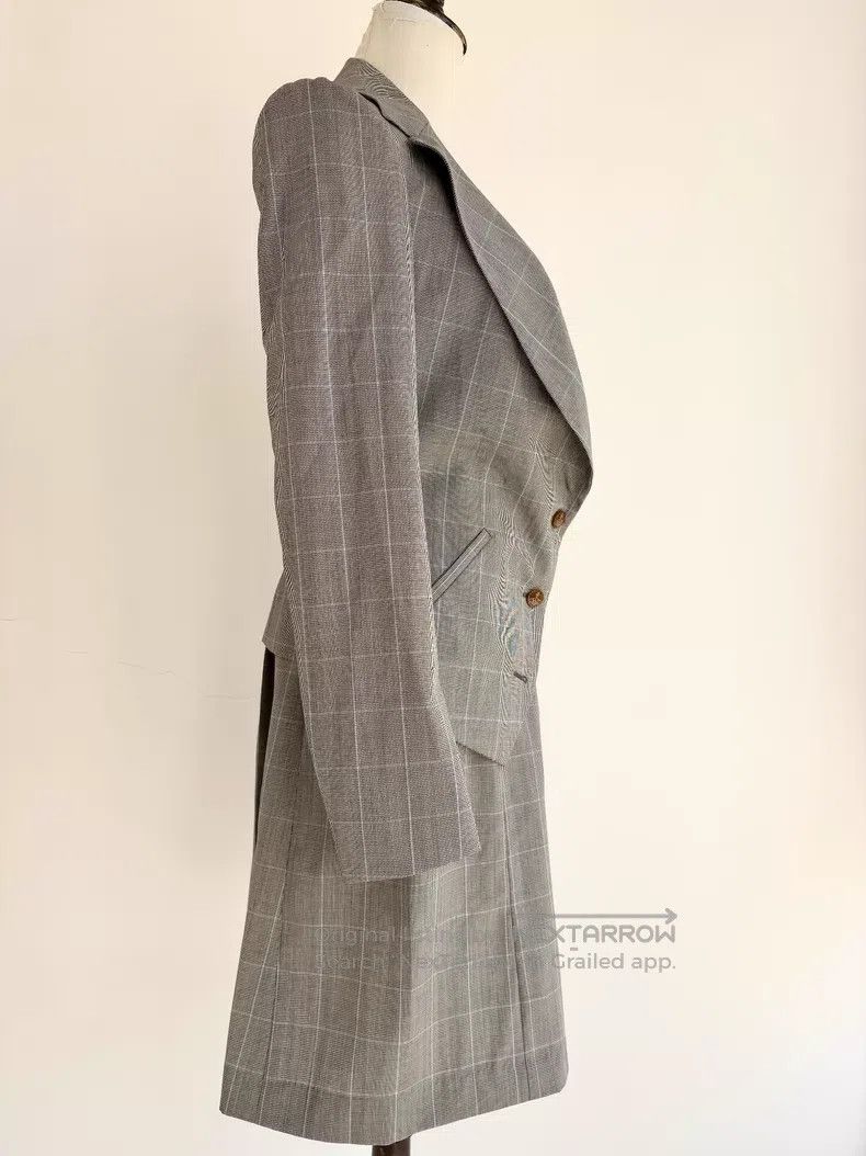 Vivienne Westwood Vivienne Westwood Blue Grey Plaid Waist Cinched Wide Colla Size S / US 4 / IT 40 - 4 Thumbnail