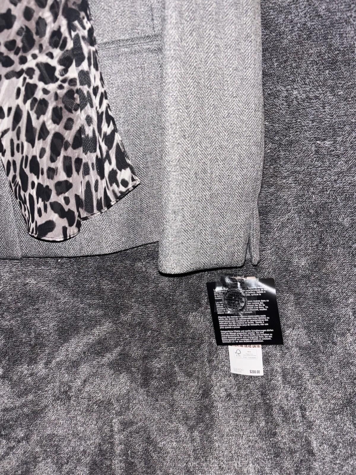 Subtle Le Nguyen Vintage Le Suit Petite Blazer W 12P Gray Herringbone Leopard Size XL / US 12-14 / IT 48-50 - 5 Thumbnail