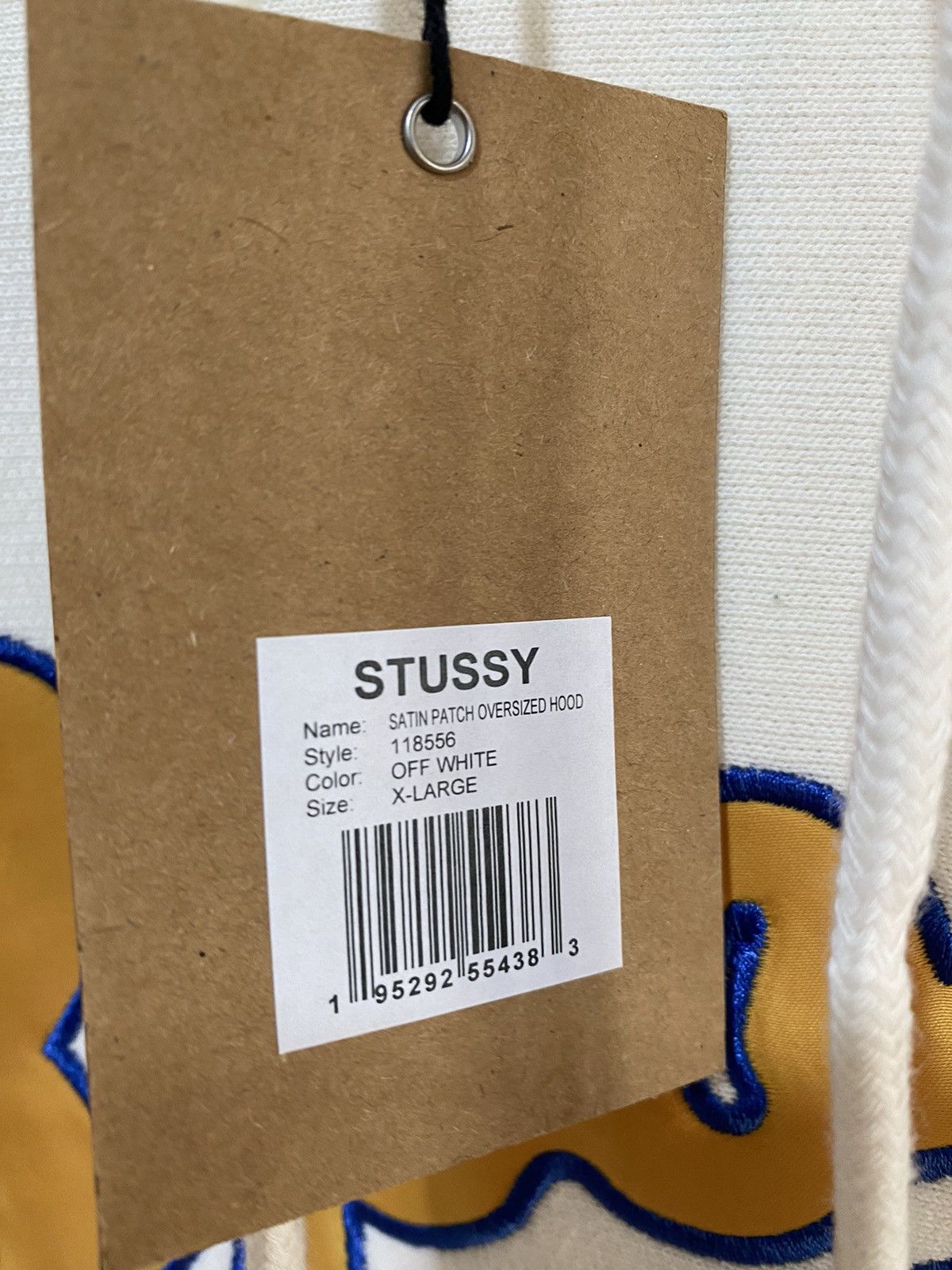 Stussy Stüssy Satin Patch White Sweatshirt with New Front Patch Size US XL / EU 56 / 4 - 5 Thumbnail