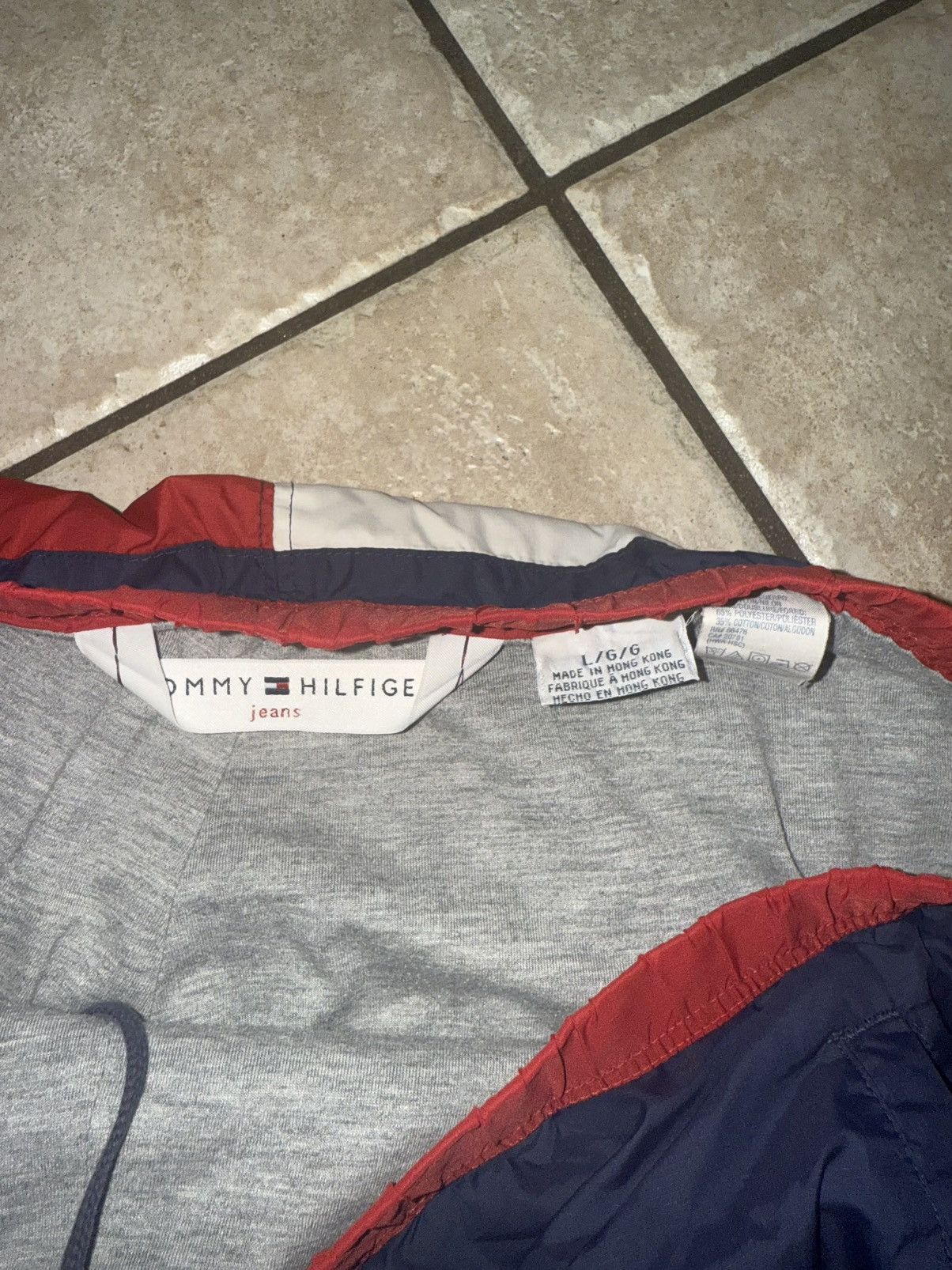 Dark blue Y2k Tommy nylon pants