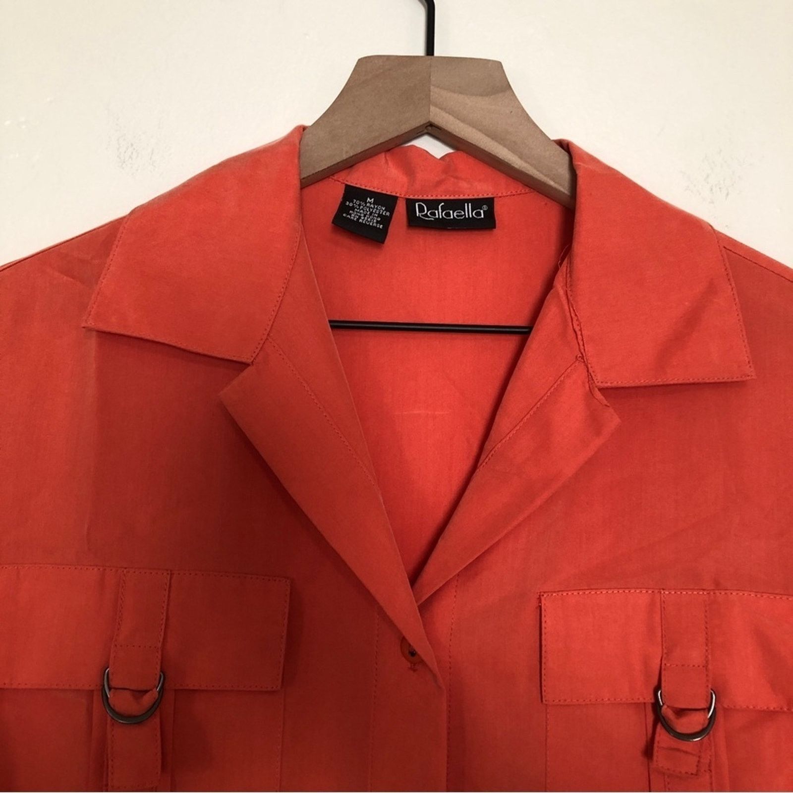 Other Rafaella Orange Button Up Front Long Sleeve Shirt Blouse Top Size M / US 6-8 / IT 42-44 - 4 Thumbnail