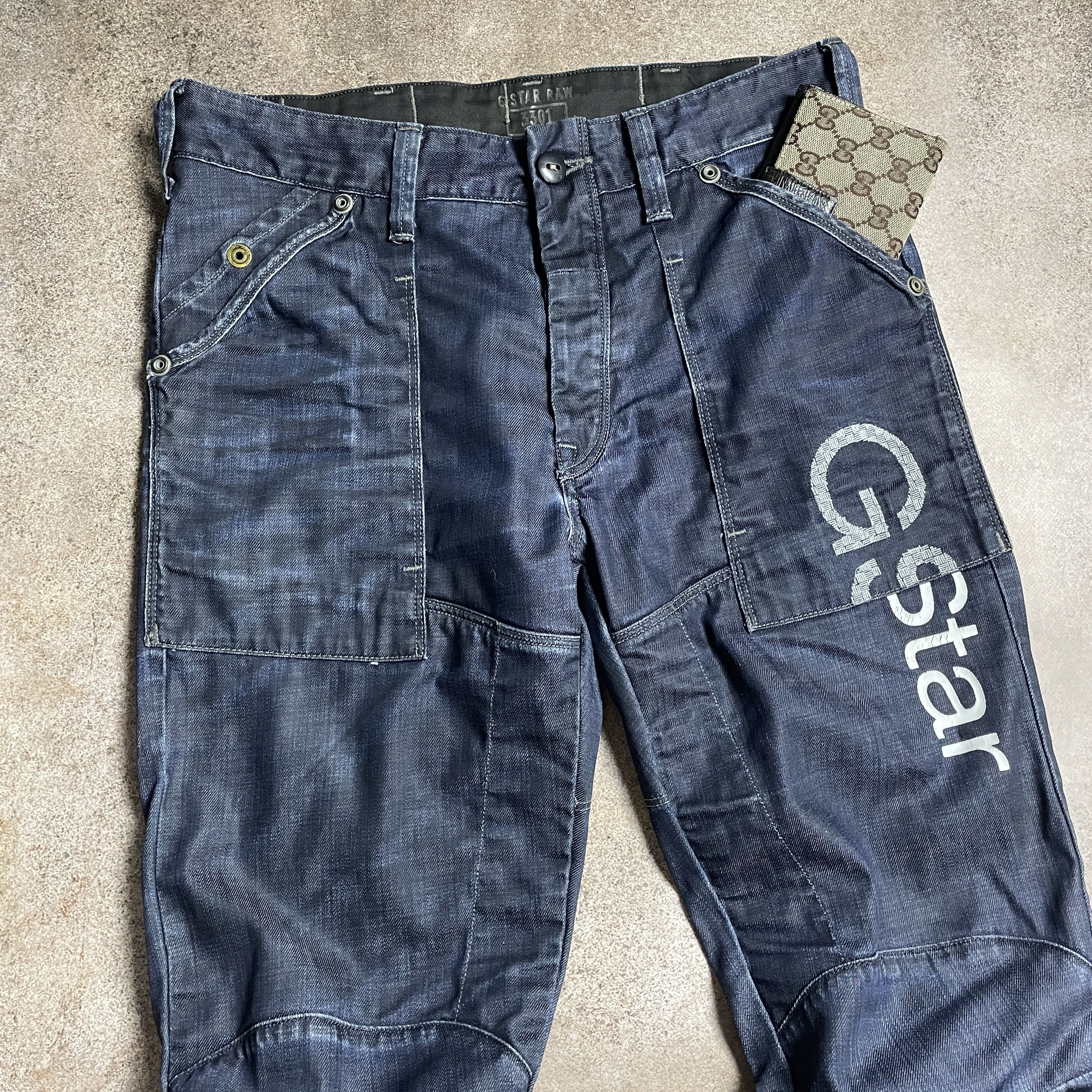 G-Star × Marc Newson ⭐ G-Star Raw Elwood 3301 Flared Denim Navy Jeans Pants Size US 34 / EU 50 - 3 Thumbnail