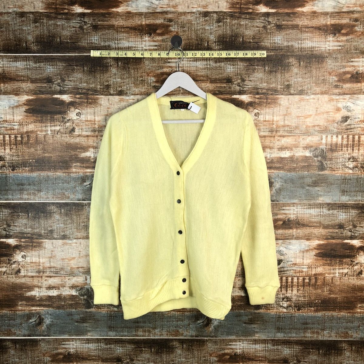 Homespun Knitwear Lolo Yellow crochet meshnet Cardigan Knitwear #A1791 Size L / US 10 / IT 46 - 1 Thumbnail