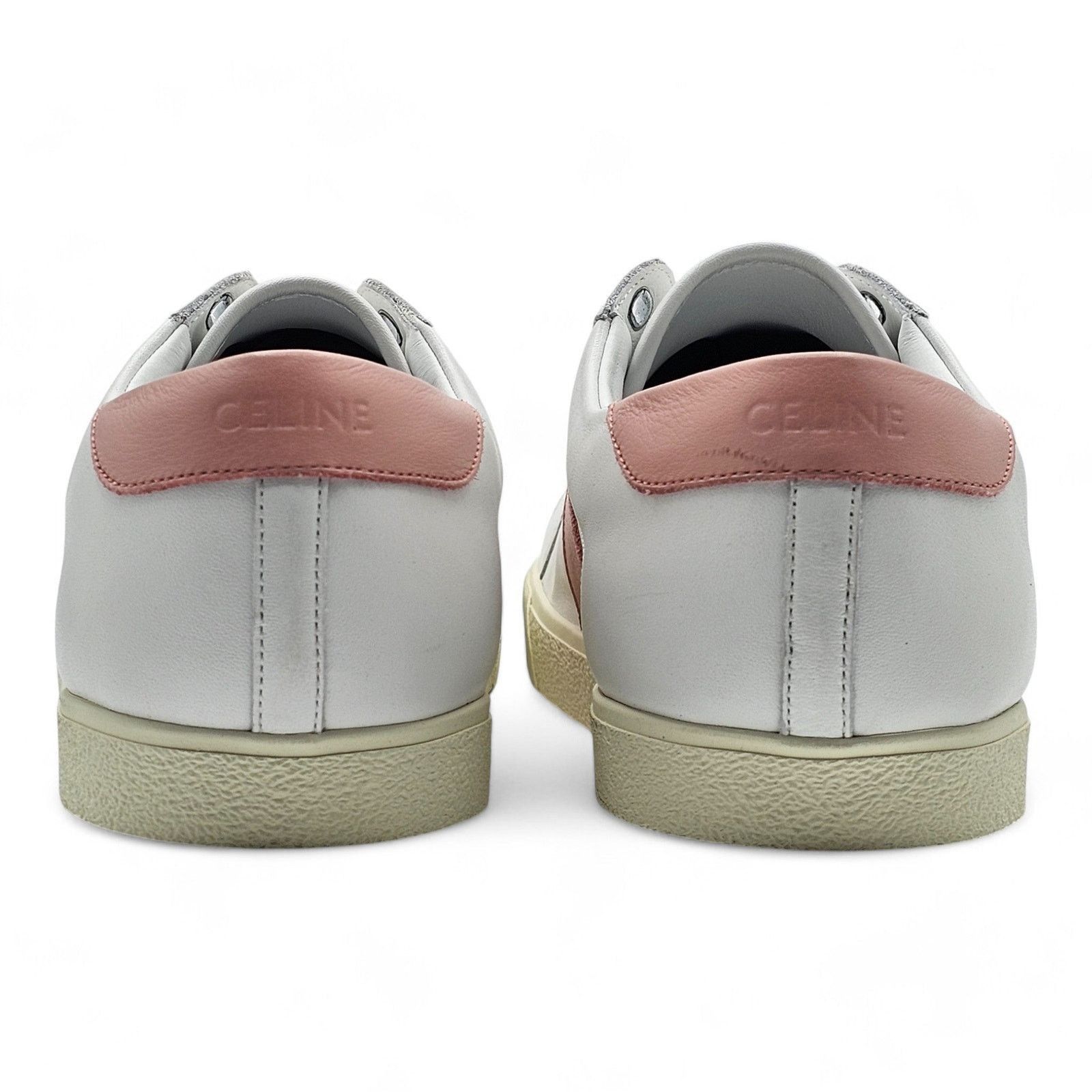 Celine Triomphe Low Top Sneakers - Leather - White & Pink - 42 12US Size US 12 / IT 42 - 7 Thumbnail