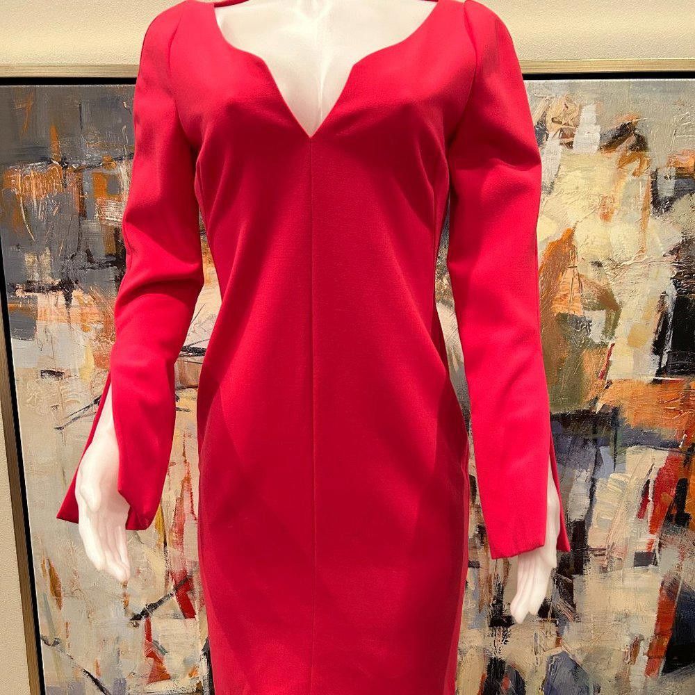 Designer Black Halo Maxwell Sheath Dress in Laguna Pink Size M / US 6-8 / IT 42-44 - 2 Thumbnail