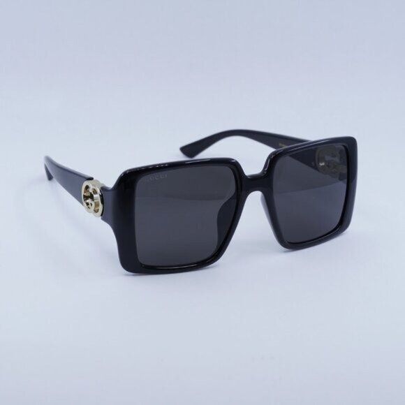 Gucci Gucci GG1692SA 001 Sunglasses Shiny Black Square Frame, Grey Size ONE SIZE - 5 Thumbnail