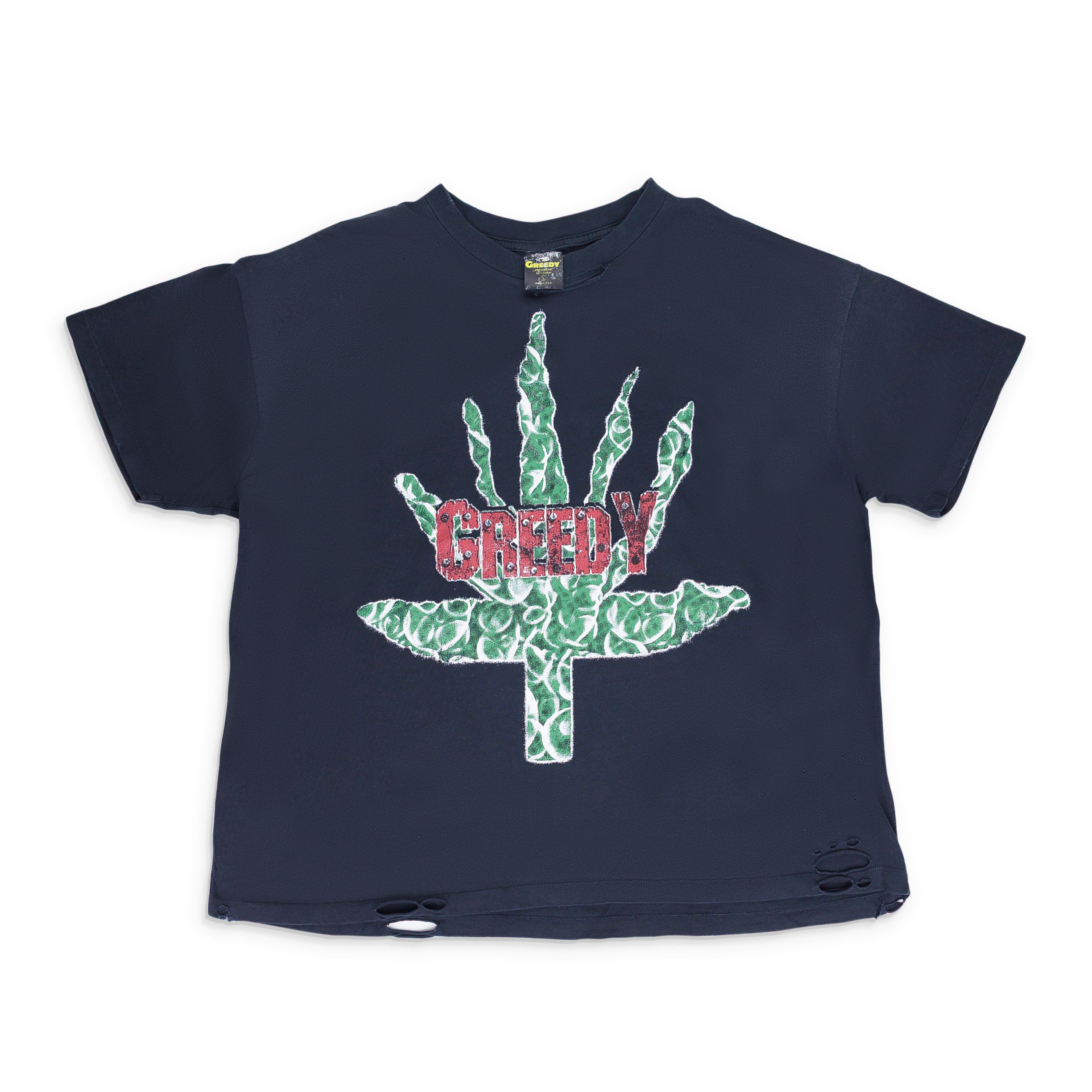Greedy Unit Black Ganja T-Shirt SIZE L