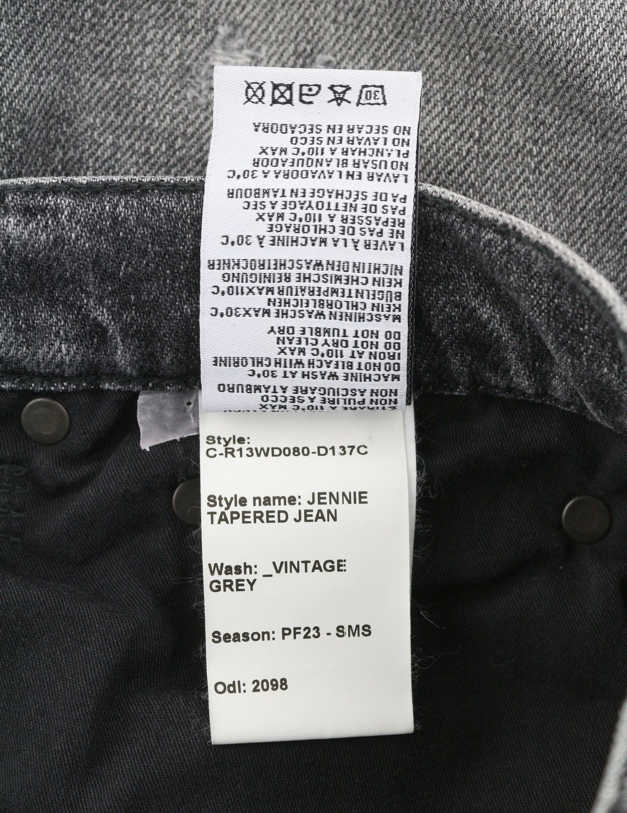 R13 JENNIE TAPERED 27 Vintage Grey Faded Ripped 85805 Size 27" / US 4 / IT 40 - 6 Thumbnail
