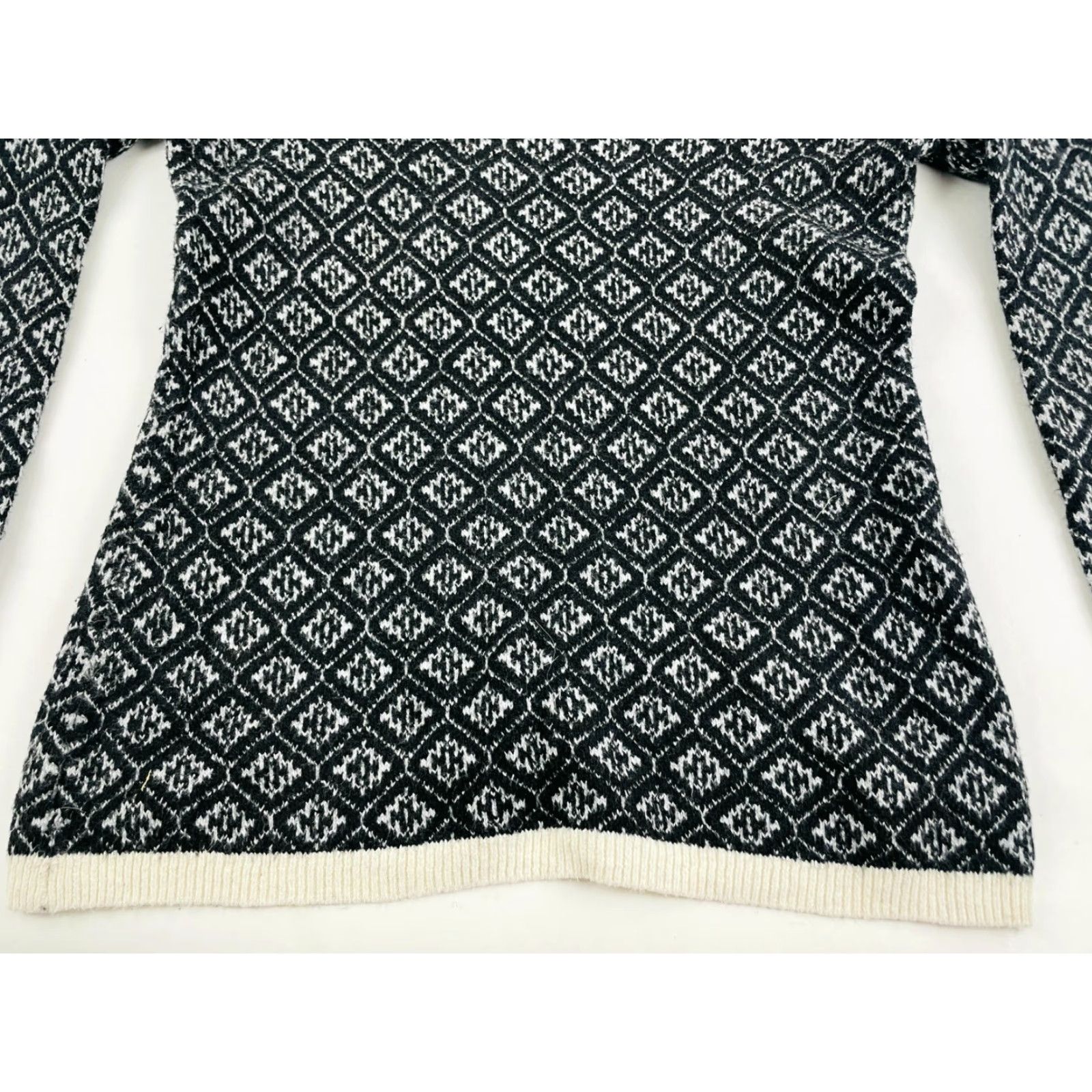 Vintage Maurices Sweater Women's Medium Black Geometric Pullover Crewneck WoolBlend Size M / US 6-8 / IT 42-44 - 4 Thumbnail