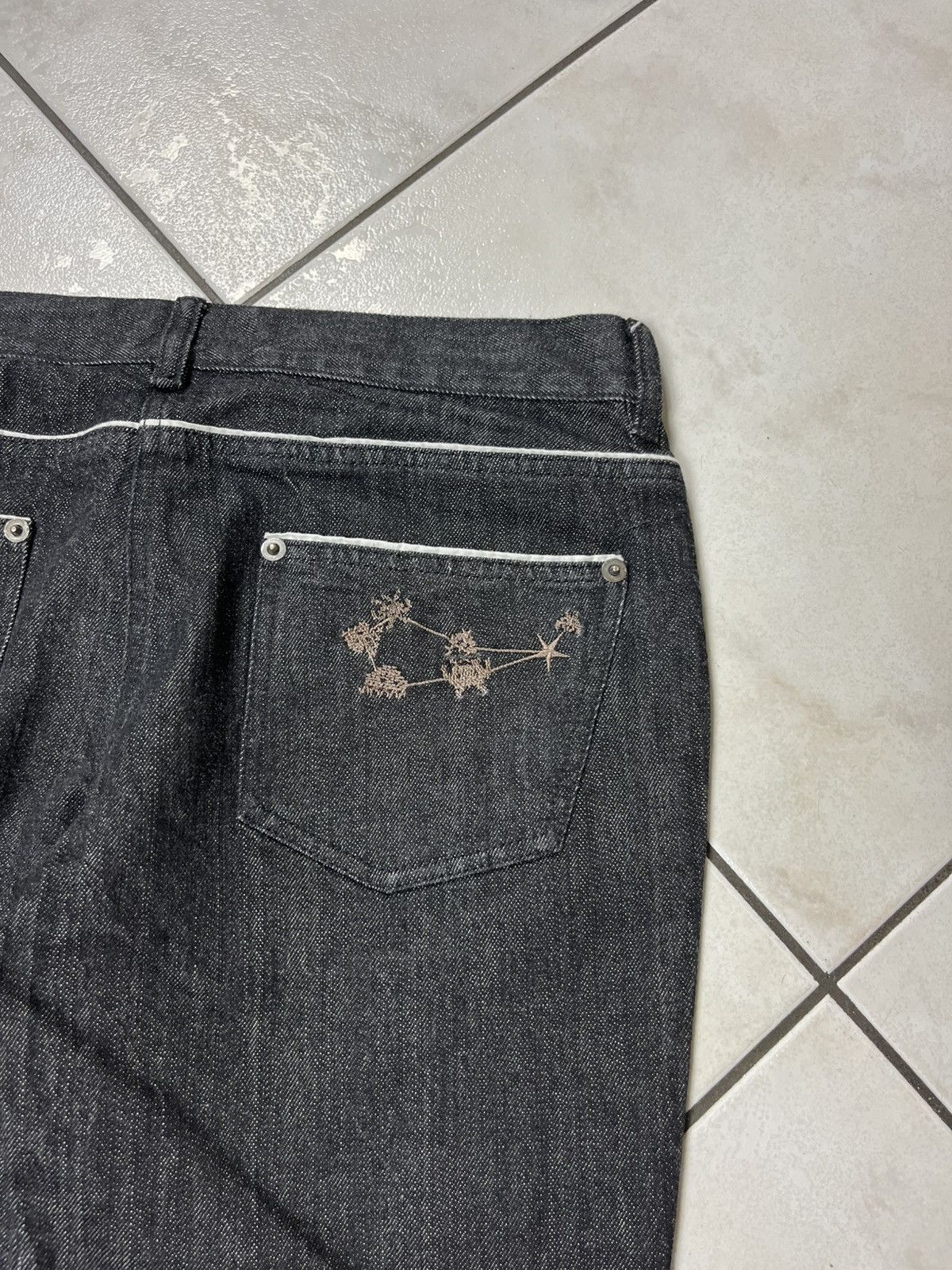 Vintage hussein chalayan archive raw denim goth jeans pants