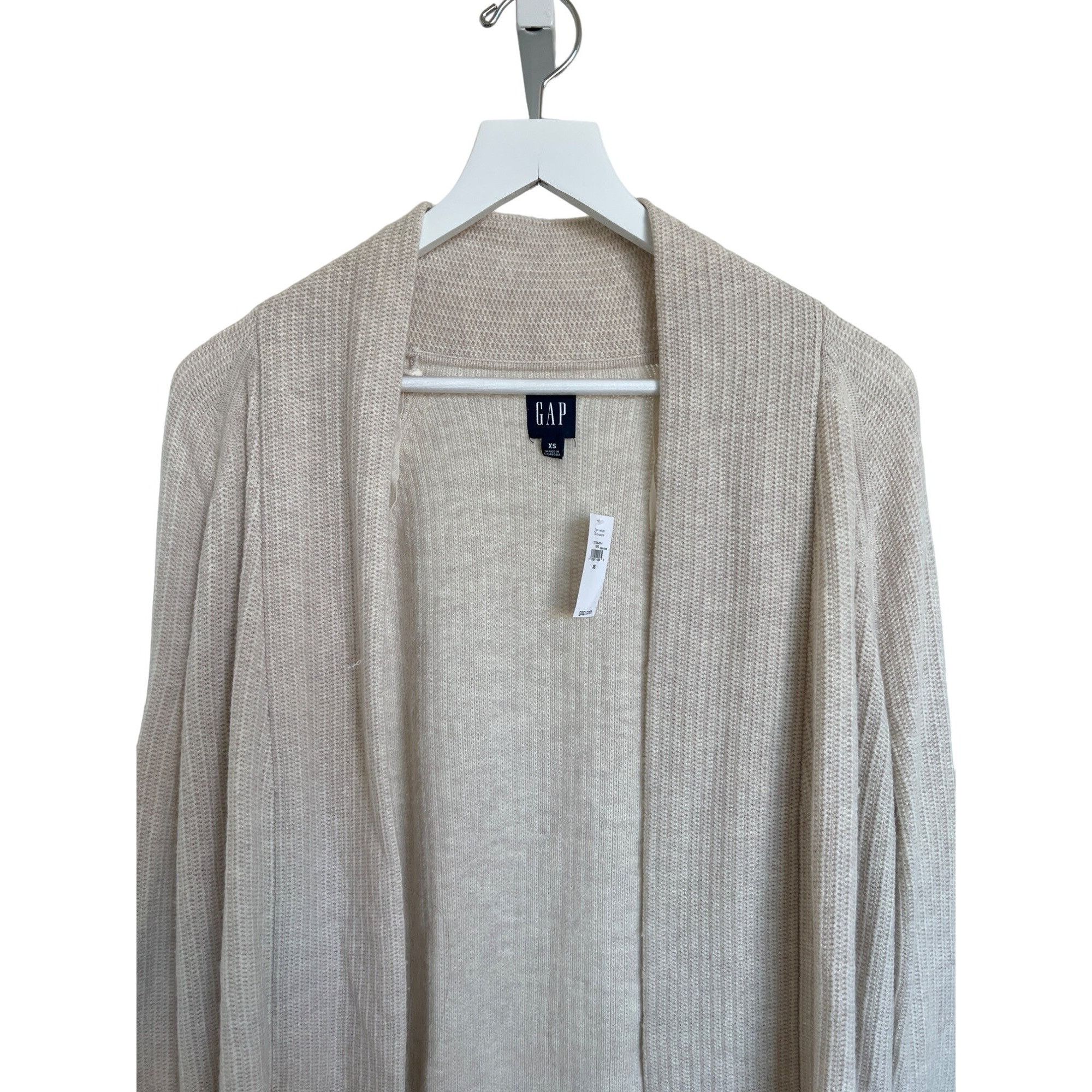 Gap Gap Oatmeal Open Front Soft Knit Cardigan Sweater Size XS / US 0-2 / IT 36-38 - 2 Thumbnail