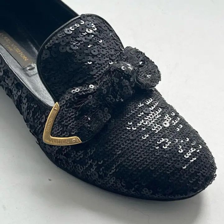 Louis Vuitton Louis Vuitton Black Sequin Flats -2508 Size US 4 / IT 34 - 6 Thumbnail