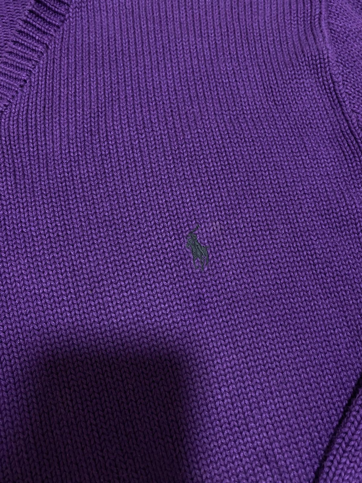 Polo Ralph Lauren × Ralph Lauren × Vintage Vintage Y2K Polo Ralph Lauren Purple V-Neck Sweatshirt 90s Size US L / EU 52-54 / 3 - 5 Thumbnail