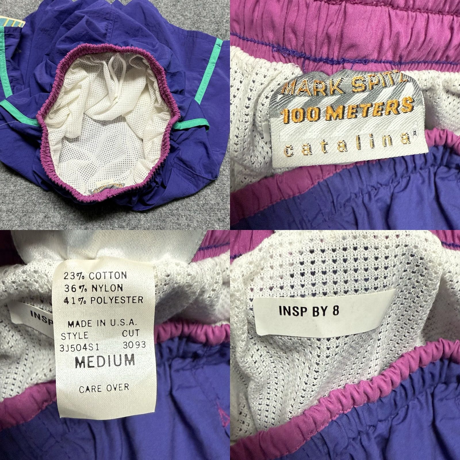 Catalina VINTAGE Catalina Men Trunks Bottom M Blue 100 Meters 80s NWT Deadstock Swim Trunks Beach 80s Mens Size US 31 - 8 Thumbnail