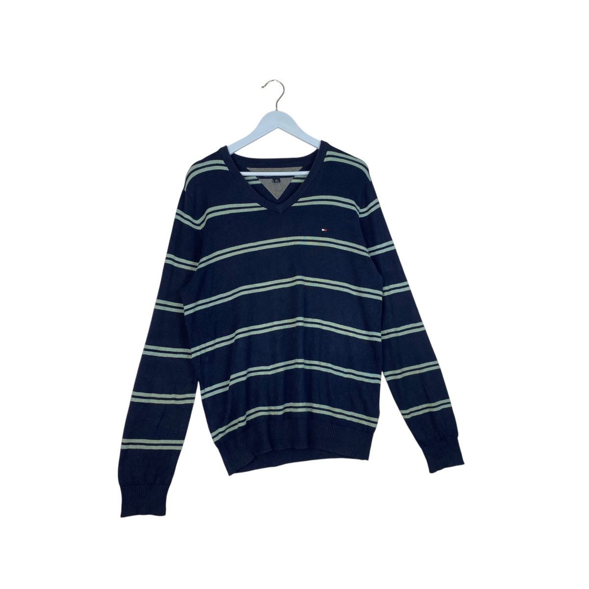 Designer × Vintage Vintage TommyHilfiger Sweatshirt Blue Pullover Jumper Size L Size L / US 10 / IT 46 - 3 Thumbnail
