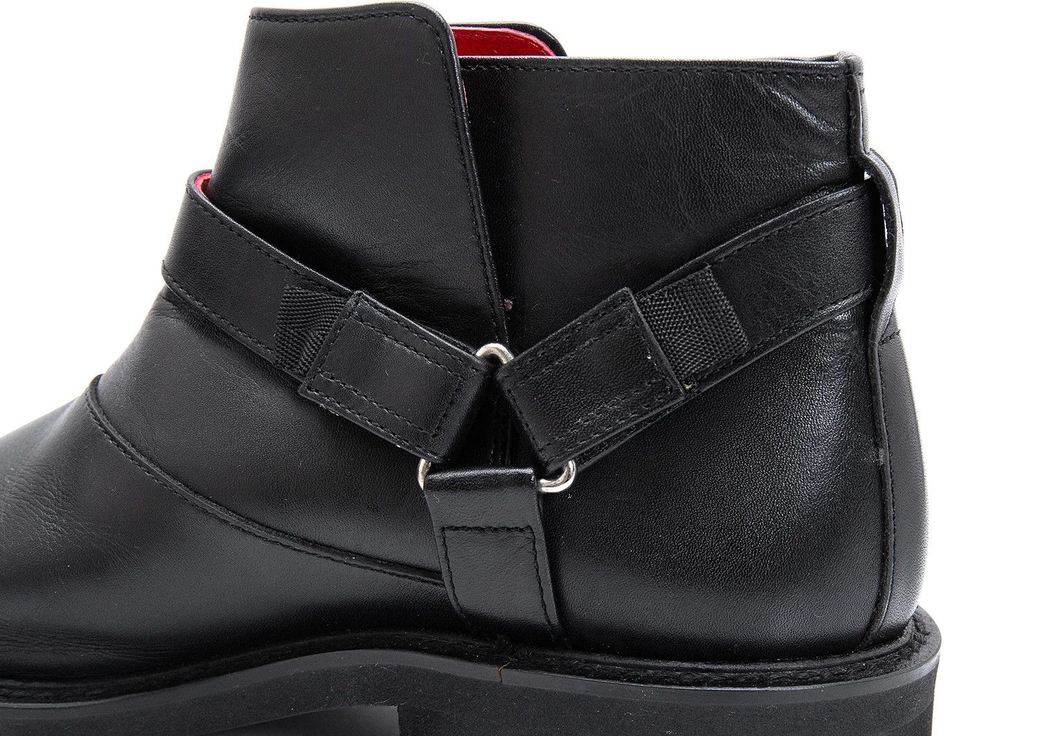Jean Paul Gaultier Leather Ring Belt Short Boots in Black Size 25 Size US 7 / EU 40 - 6 Thumbnail