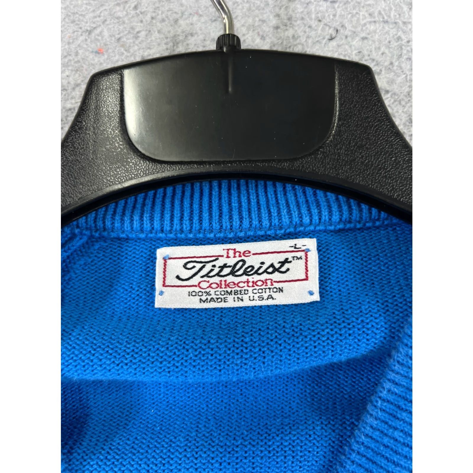 Titleist VINTAGE Titleist Hoodie Men Adult Large Blue V-Neck Cotton Knit Logo US Made Pinetop AZ Golf Shirt Size US M / EU 48-50 / 2 - 7 Thumbnail