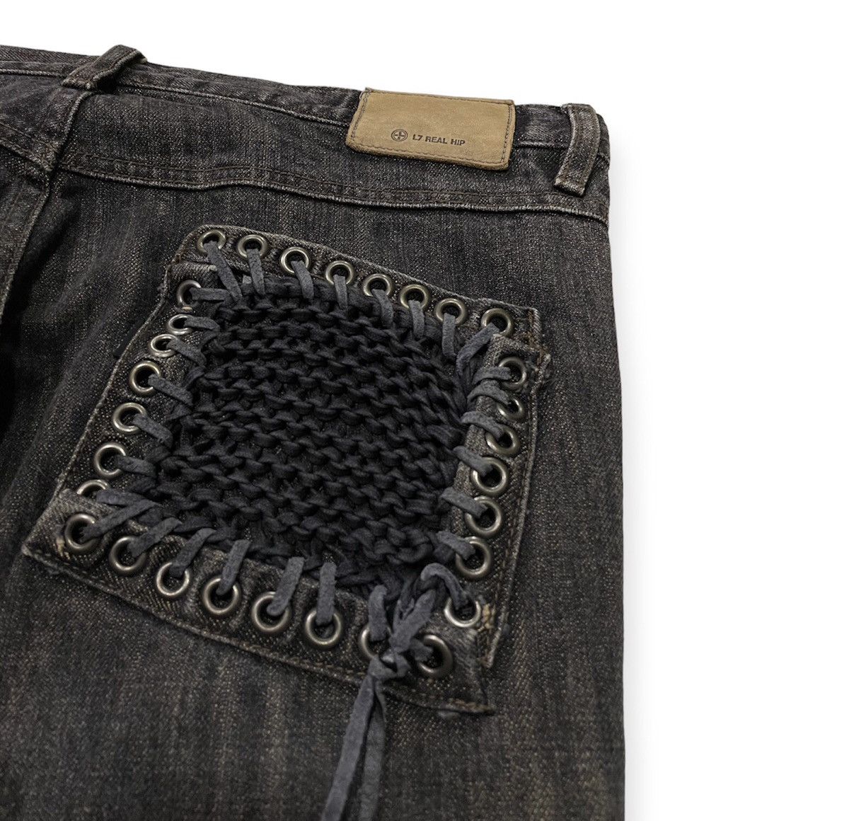 L7 Real Hip Rockstars Laced Flare Denim Size US 32 / EU 48 - 5 Thumbnail