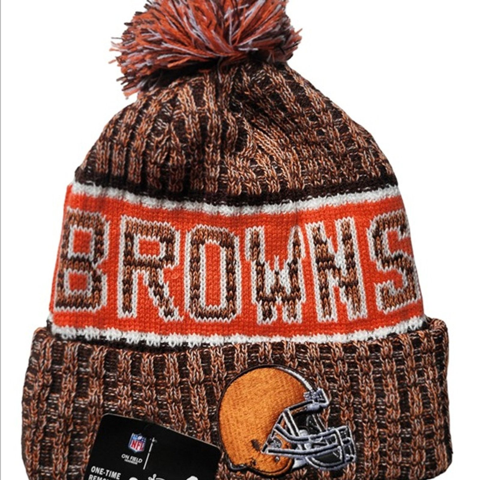 Other NWT Cleveland Browns Sports Knit Pom Beanie Fleece Lining Size ONE SIZE - 2 Thumbnail