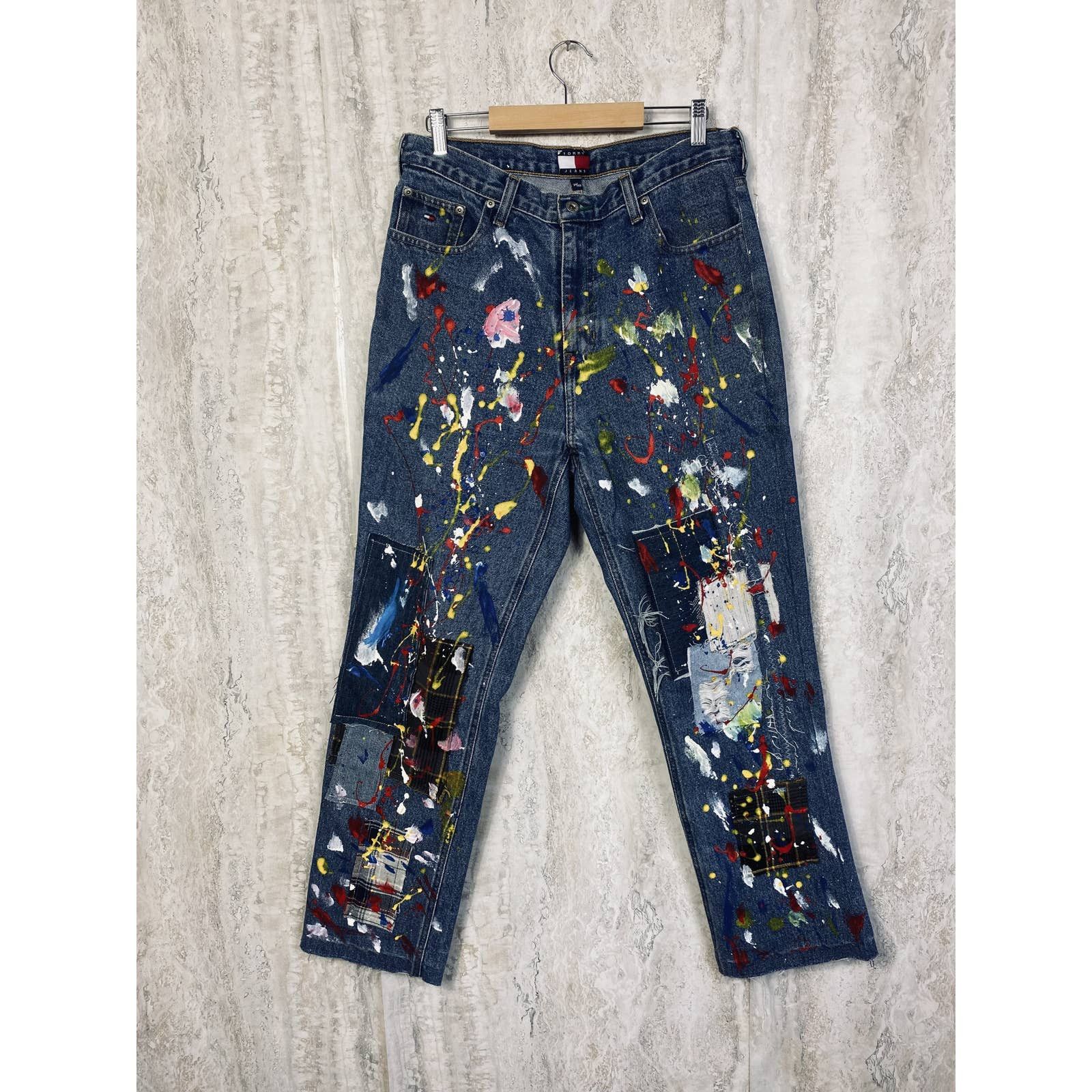 Tommy Hilfiger Custom Made Paint Splatter Denim Pants | Grailed