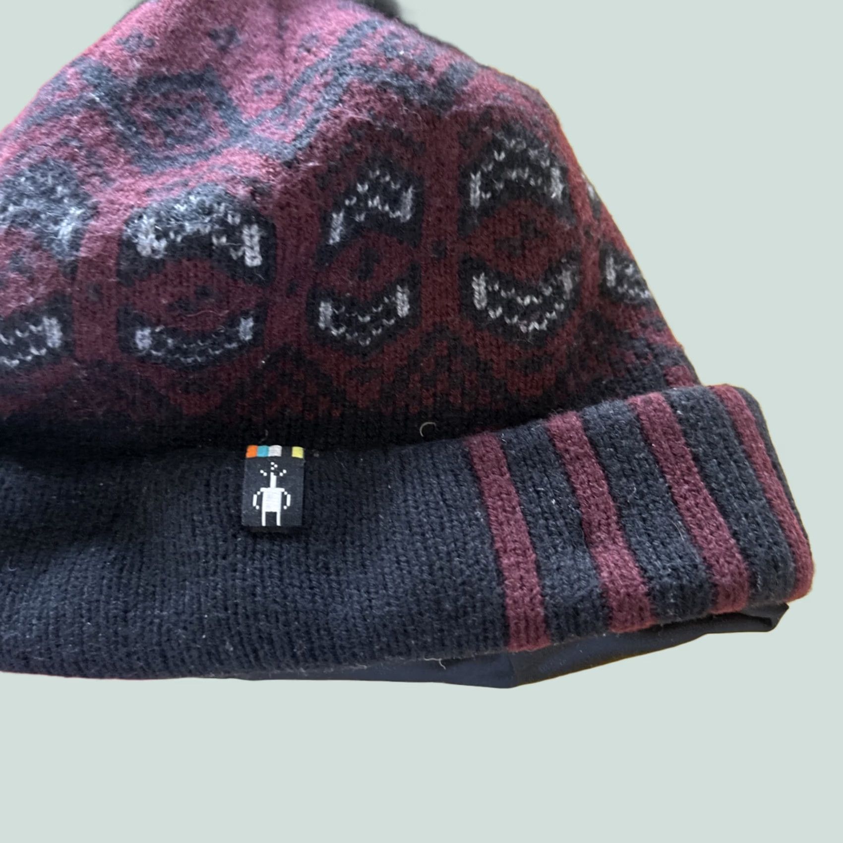 Smartwool SmartWool Beanie Hat Womens Paisley Pompom Wool Black Size One Size Size ONE SIZE - 1 Thumbnail