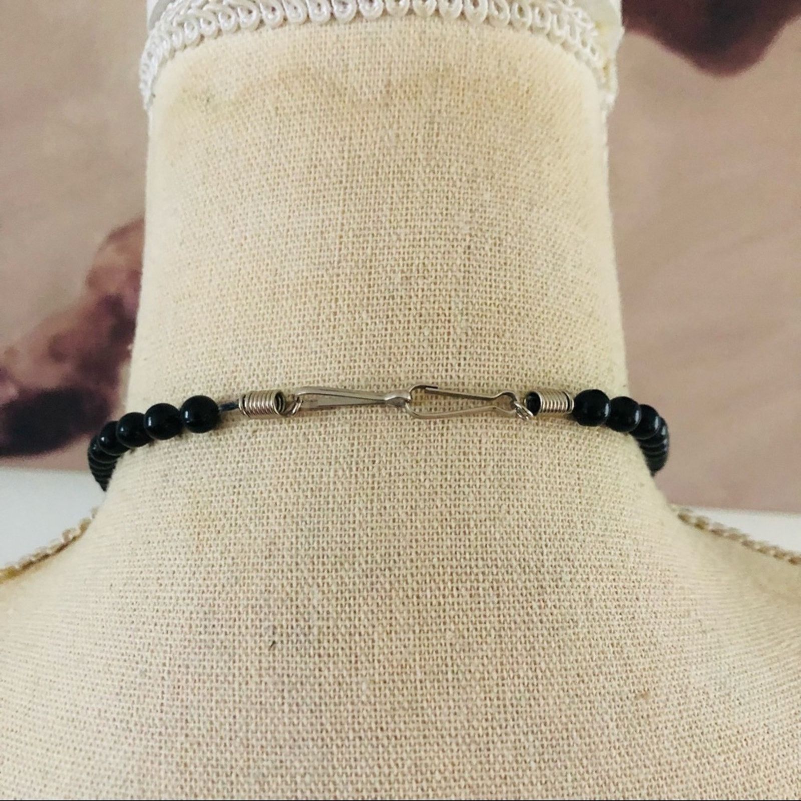 Vintage Vintage 70s black beaded fringe accent necklace Size ONE SIZE - 4 Thumbnail