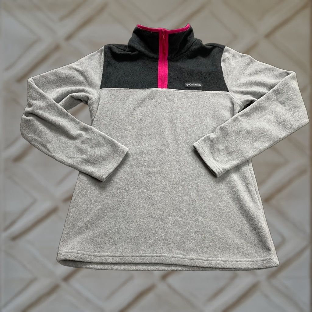 Pinko Columbia Fleece Jacket Womens Small Gray Pink 1/4 Zip Long Sleeve Hiking Outdoor Jacket/Coat Womens Small Gray Pink 1/4 Zip Long Sleeve Hiking Outdoor Size S / US 4 / IT 40 - 1 Thumbnail