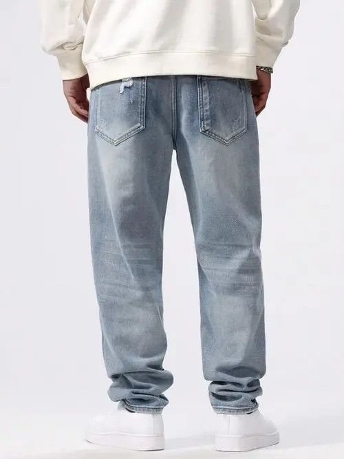 Jean Casual Vintage washed RETRO jeans denim Size US 34 / EU 50 - 4 Thumbnail