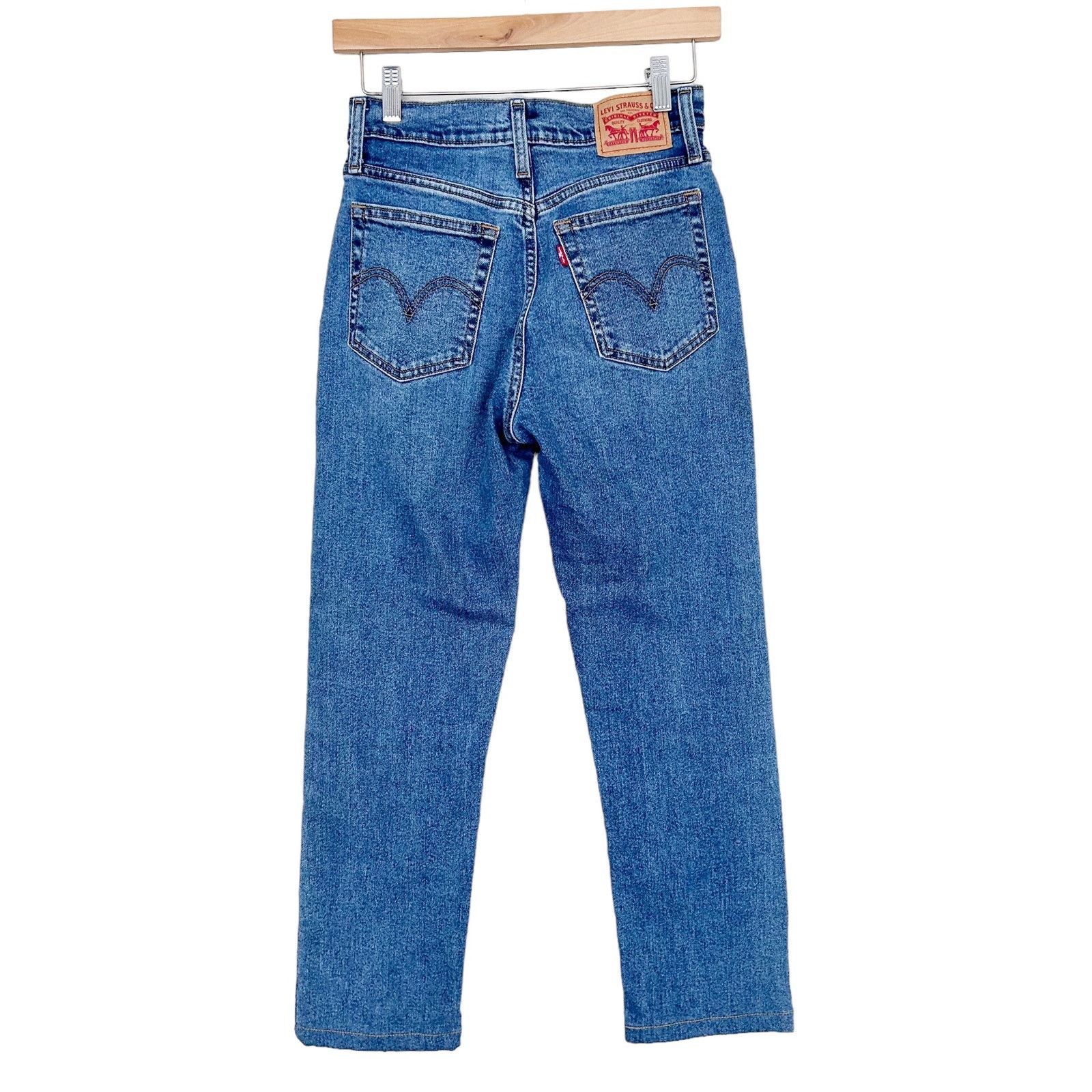 Levi's Levi's Button Fly Wedgie Straight Jeans Sz 25 Size 25" / US 0 / IT 36 - 6 Thumbnail