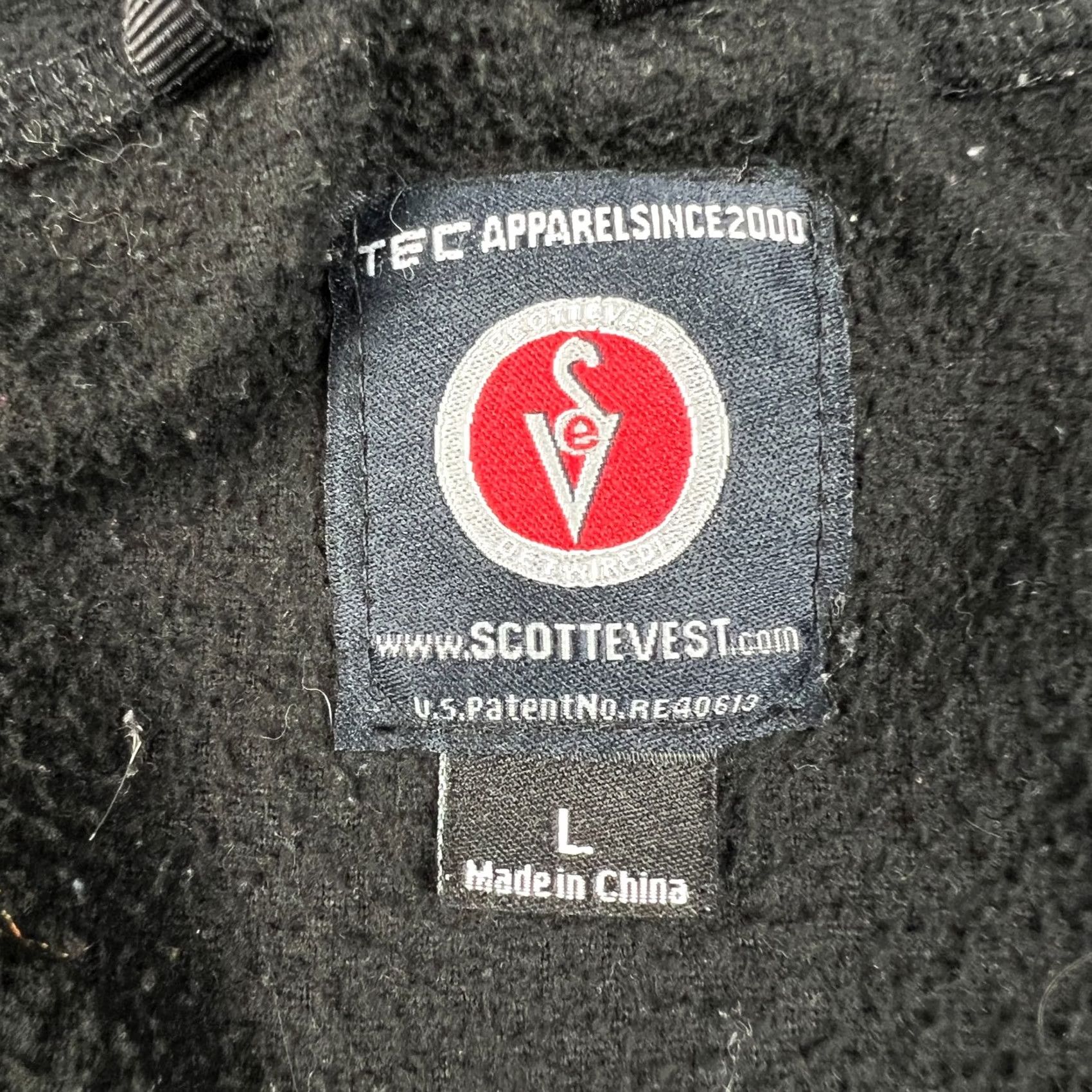 Vintage SCOTTeVEST Hoodie Fleece Full Zip Sweatshirt Jacket Large Mens Black Tec Travel Size US L / EU 52-54 / 3 - 4 Thumbnail