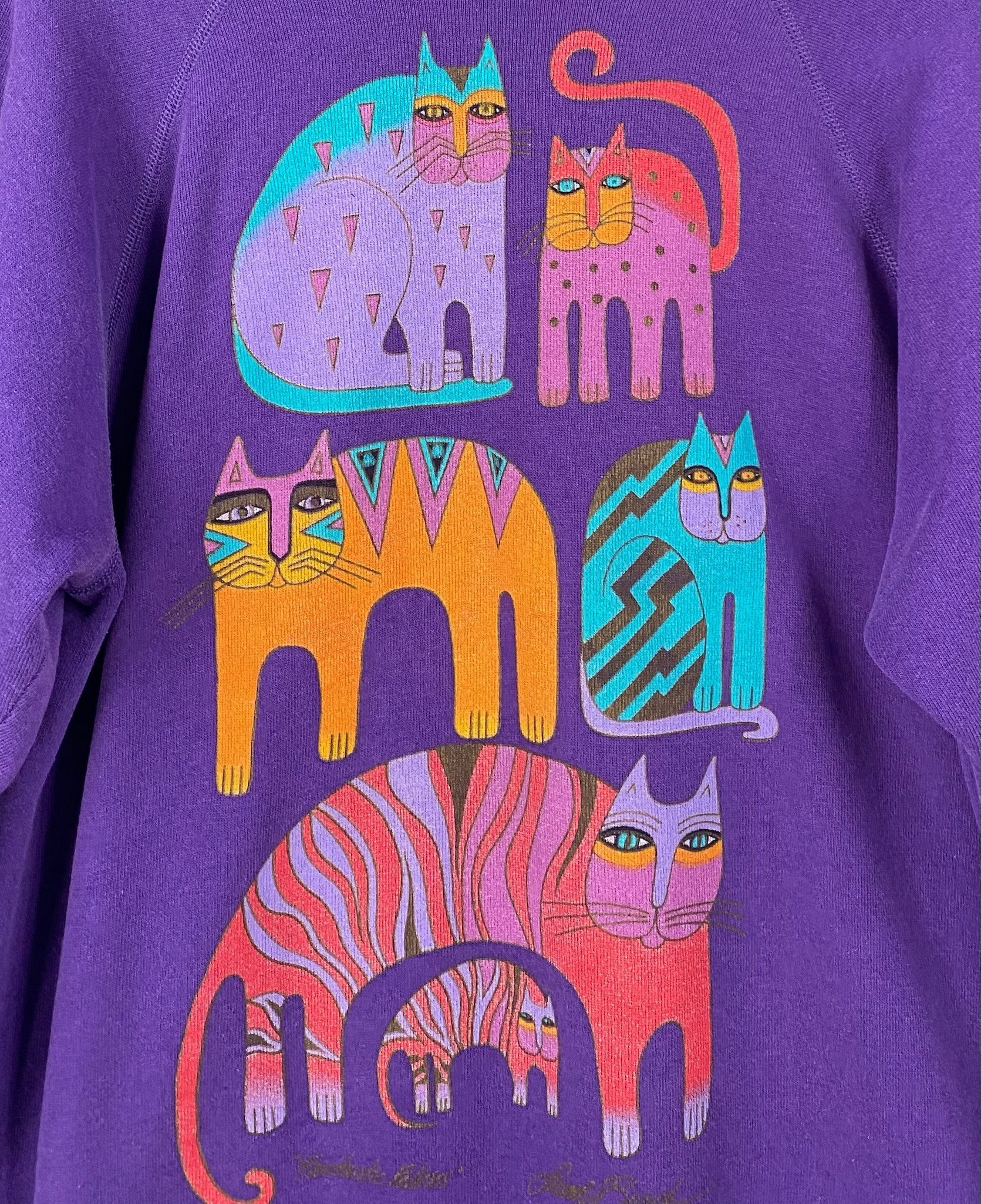 Vintage 80’s Susan Burch Fantastic Cat Artwork Sweatshirt Medium Size M / US 6-8 / IT 42-44 - 2 Thumbnail