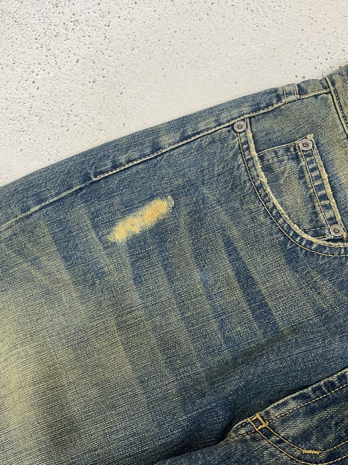 Hysteric Glamour × Japanese Brand Chip Pepper Jean Baggy Mud Washed Whisker Distressed Size US 30 / EU 46 - 11 Thumbnail