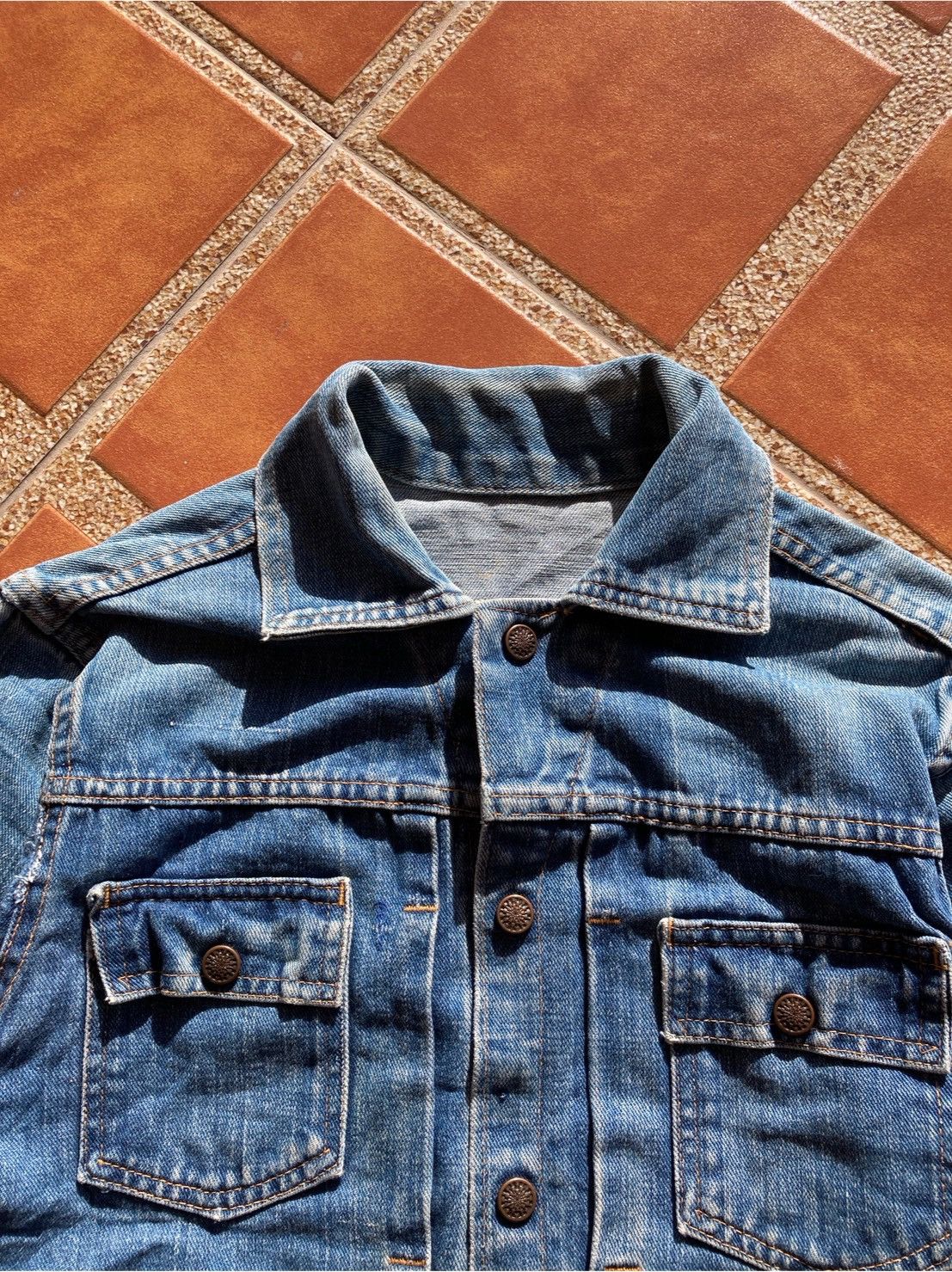 JCPenney 1950s Vintage Cropped Denim Jacket | jc penny Size US XXS / EU 40 - 2 Thumbnail
