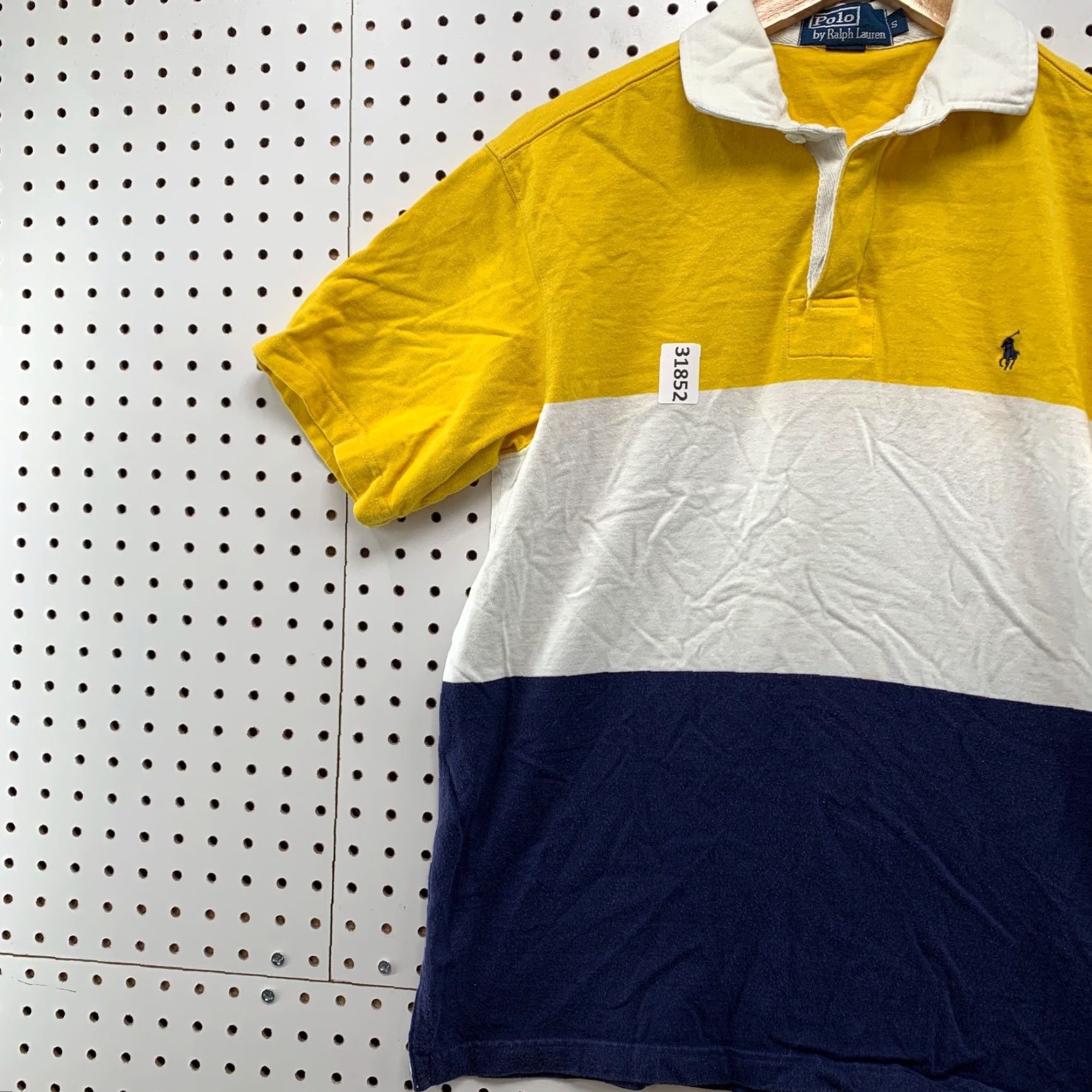 Polo Ralph Lauren Vintage Polo Ralph Lauren Rugby Shirt Mens Small Yellow White Striped Preppy Polo Shirt Men S Yellow Striped Rugby Shirt Size US S / EU 44-46 / 1 - 3 Thumbnail