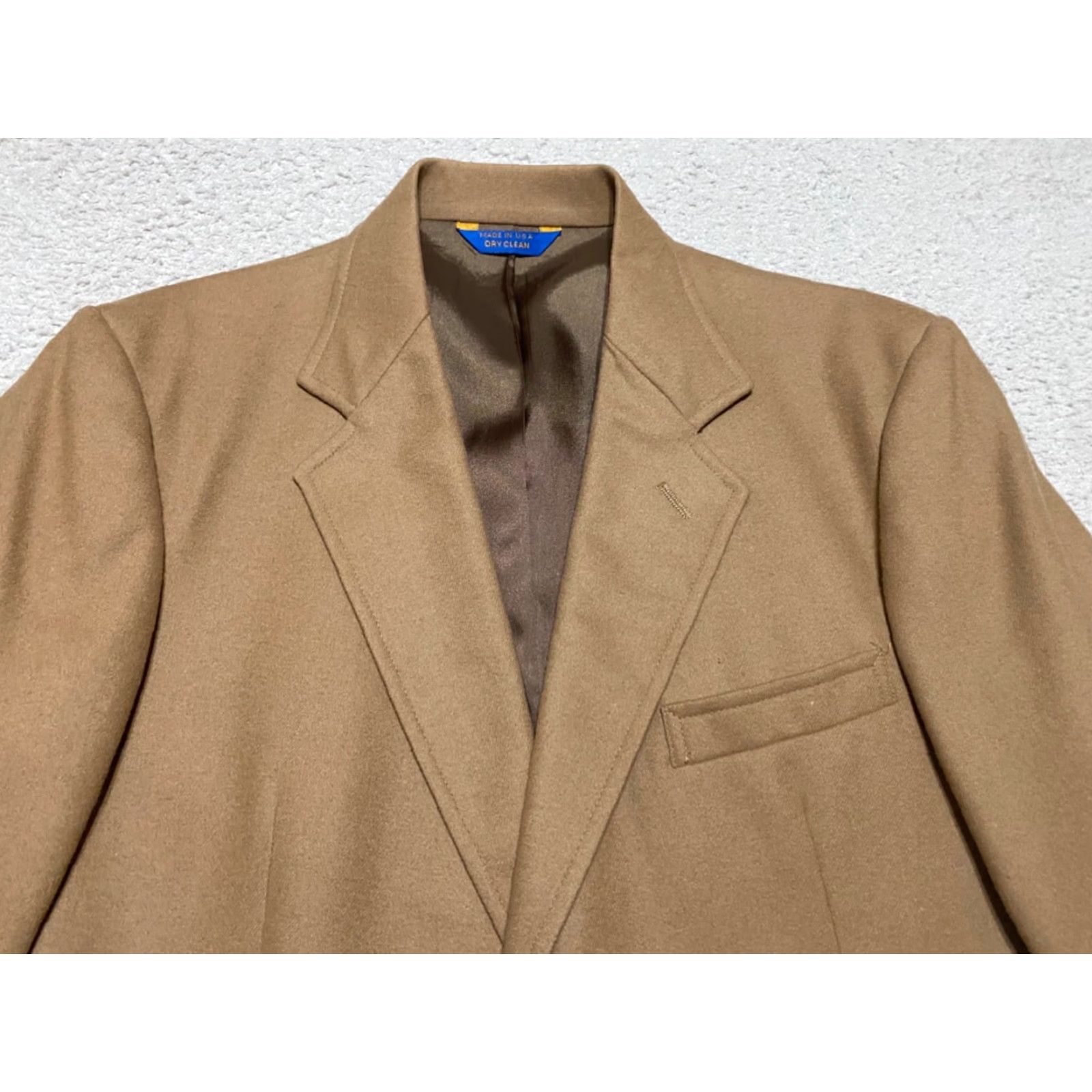 Pendleton Pendleton Blazer Mens Two-Button Solid Brown Wool 100% Two-Button Single-Breasted 42 Chest Regular Size Size US XL / EU 56 / 4 - 3 Thumbnail